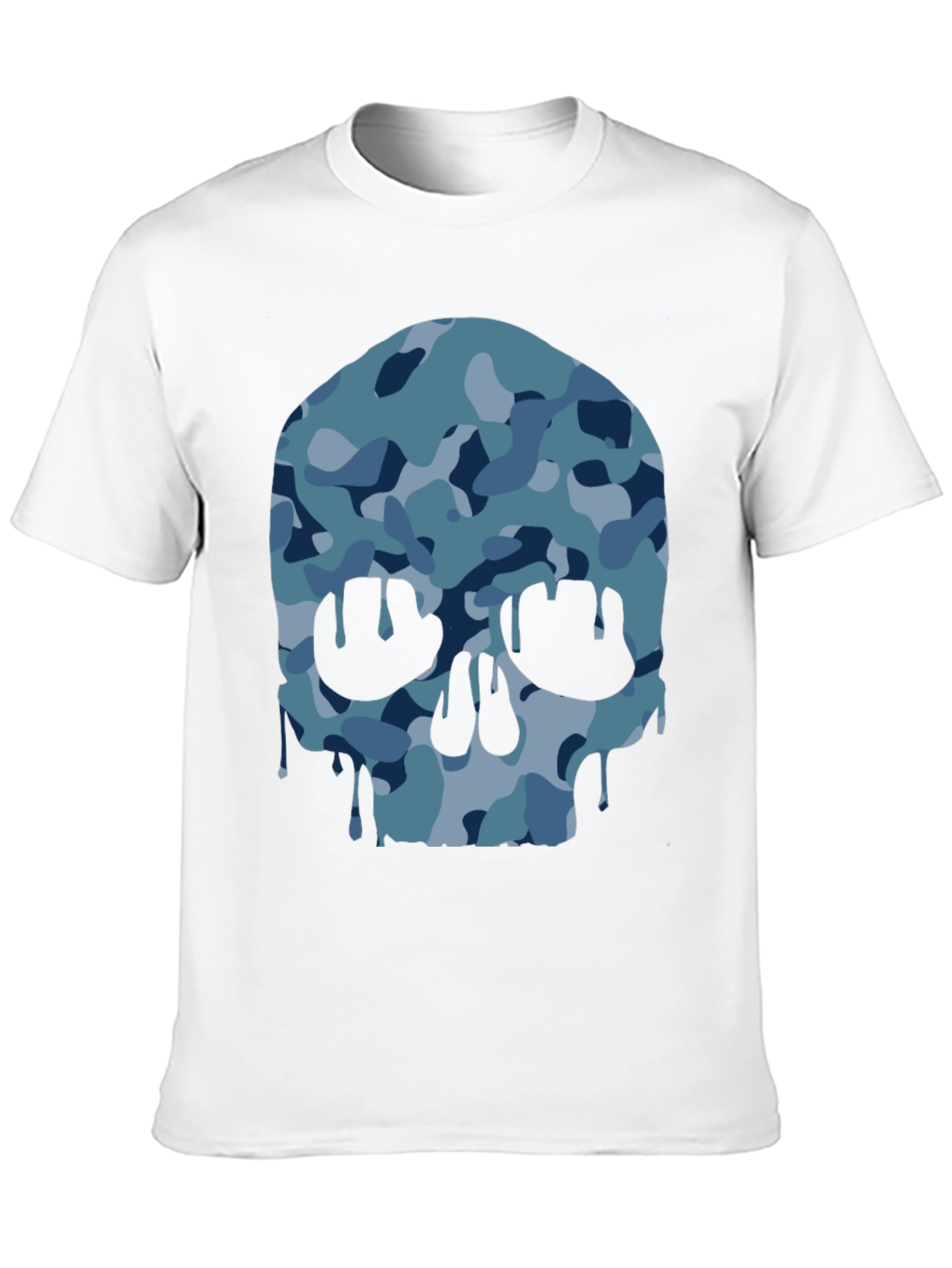 Camo Skull Graphic T-Shirt - Modern Style