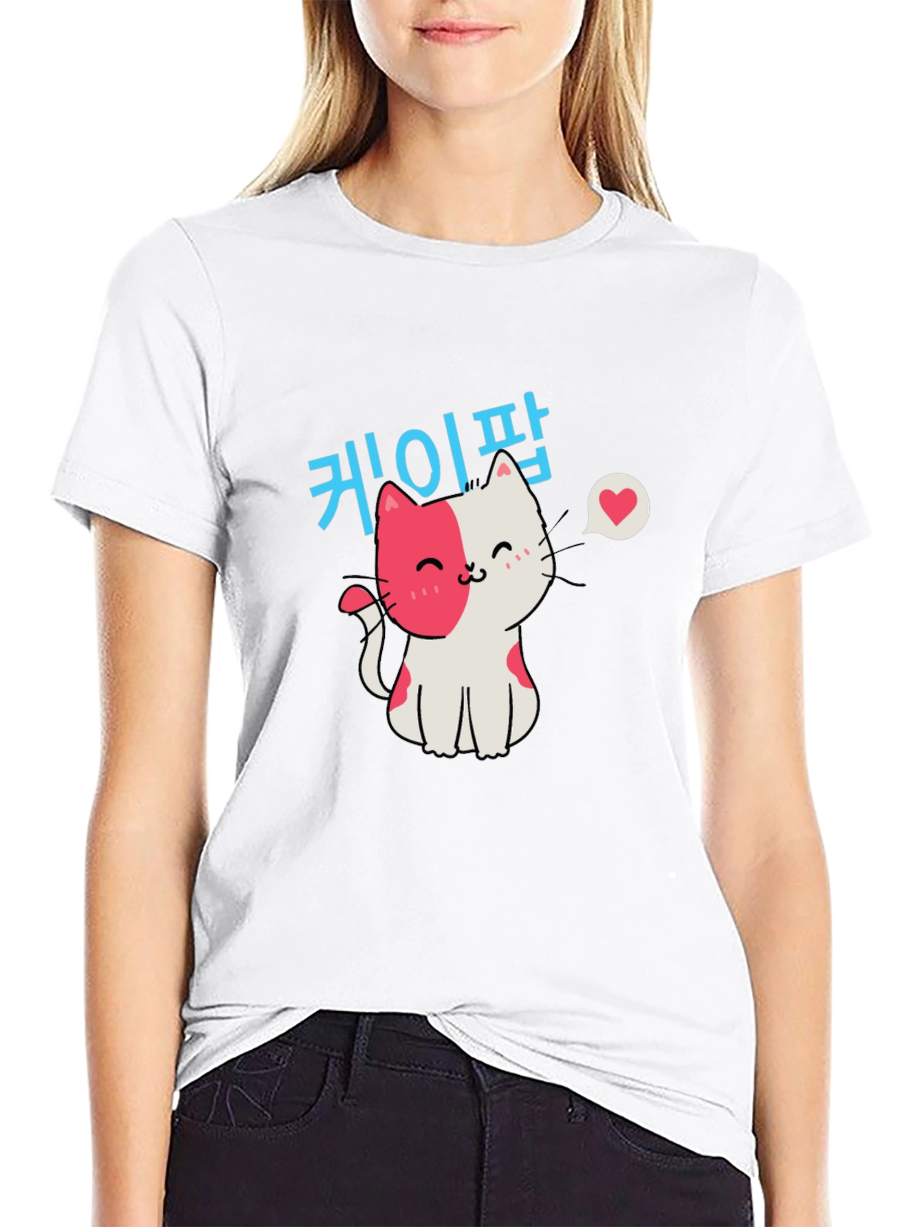 Cute Cat T-Shirt - Korean Pop Style