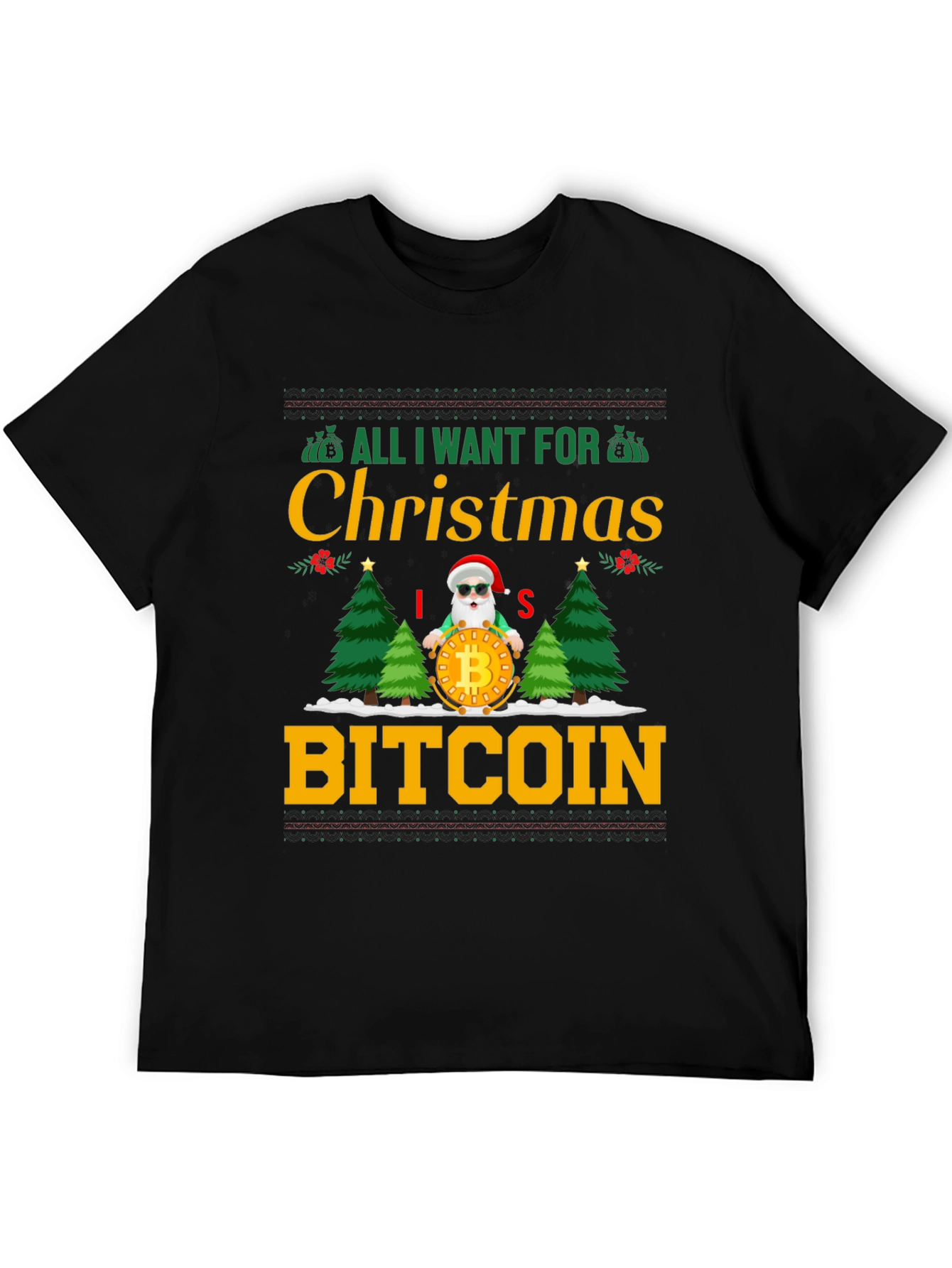 Bitcoin Christmas Santa Graphic Tee