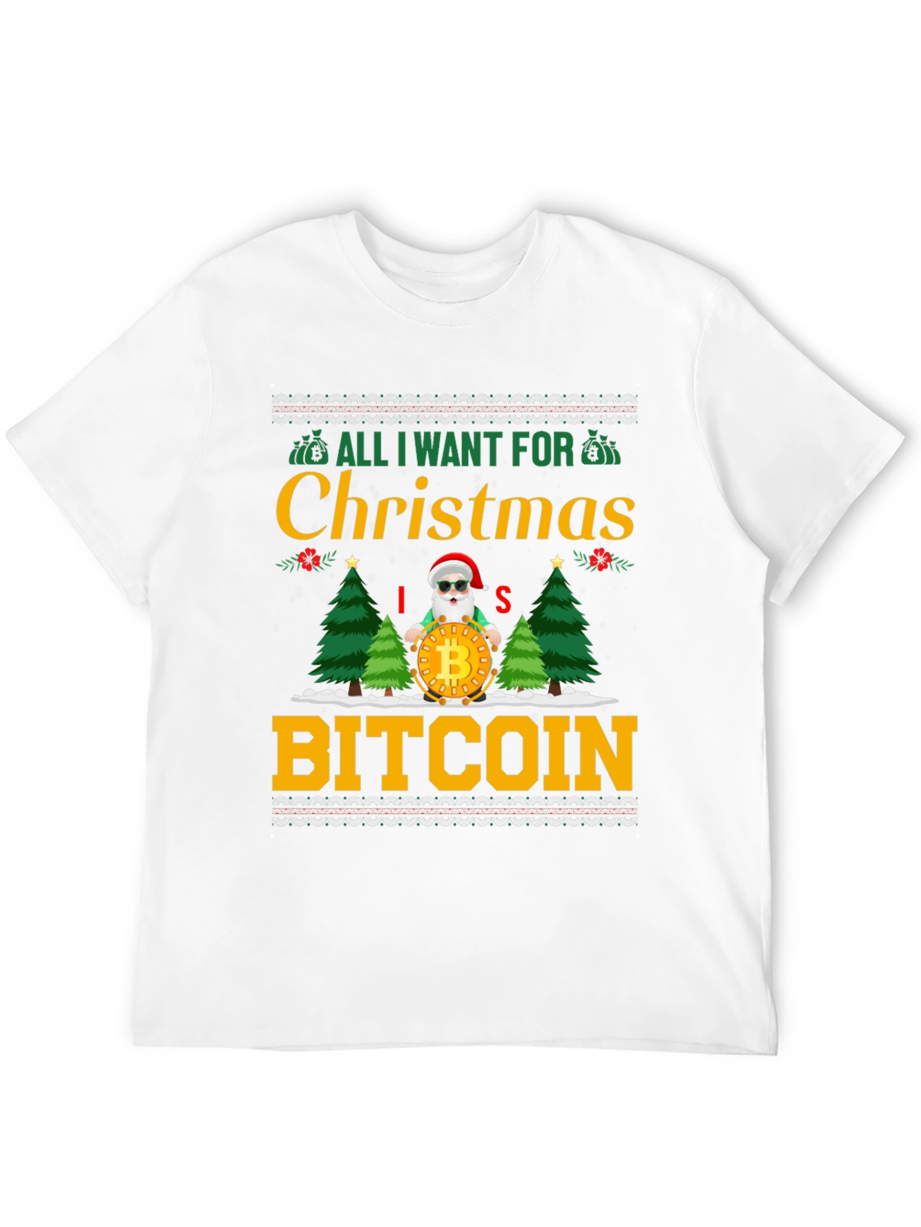 Bitcoin Christmas Santa Graphic Tee