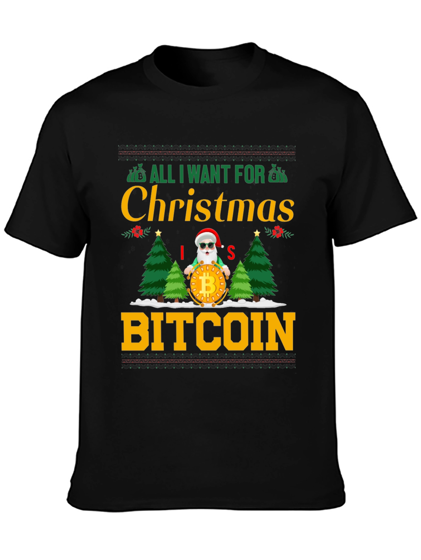 Bitcoin Christmas Santa Graphic Tee
