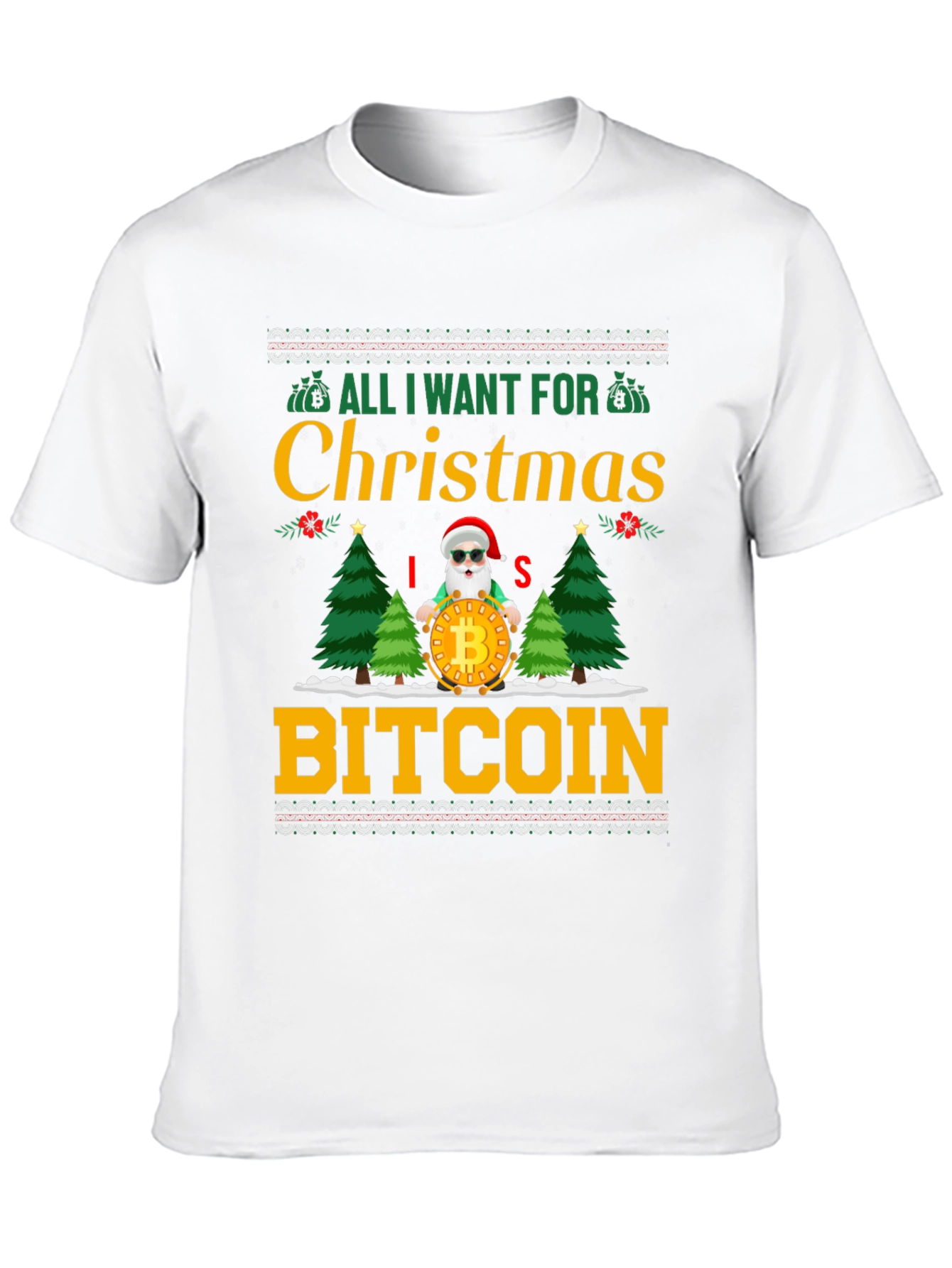 Bitcoin Christmas Santa Graphic Tee