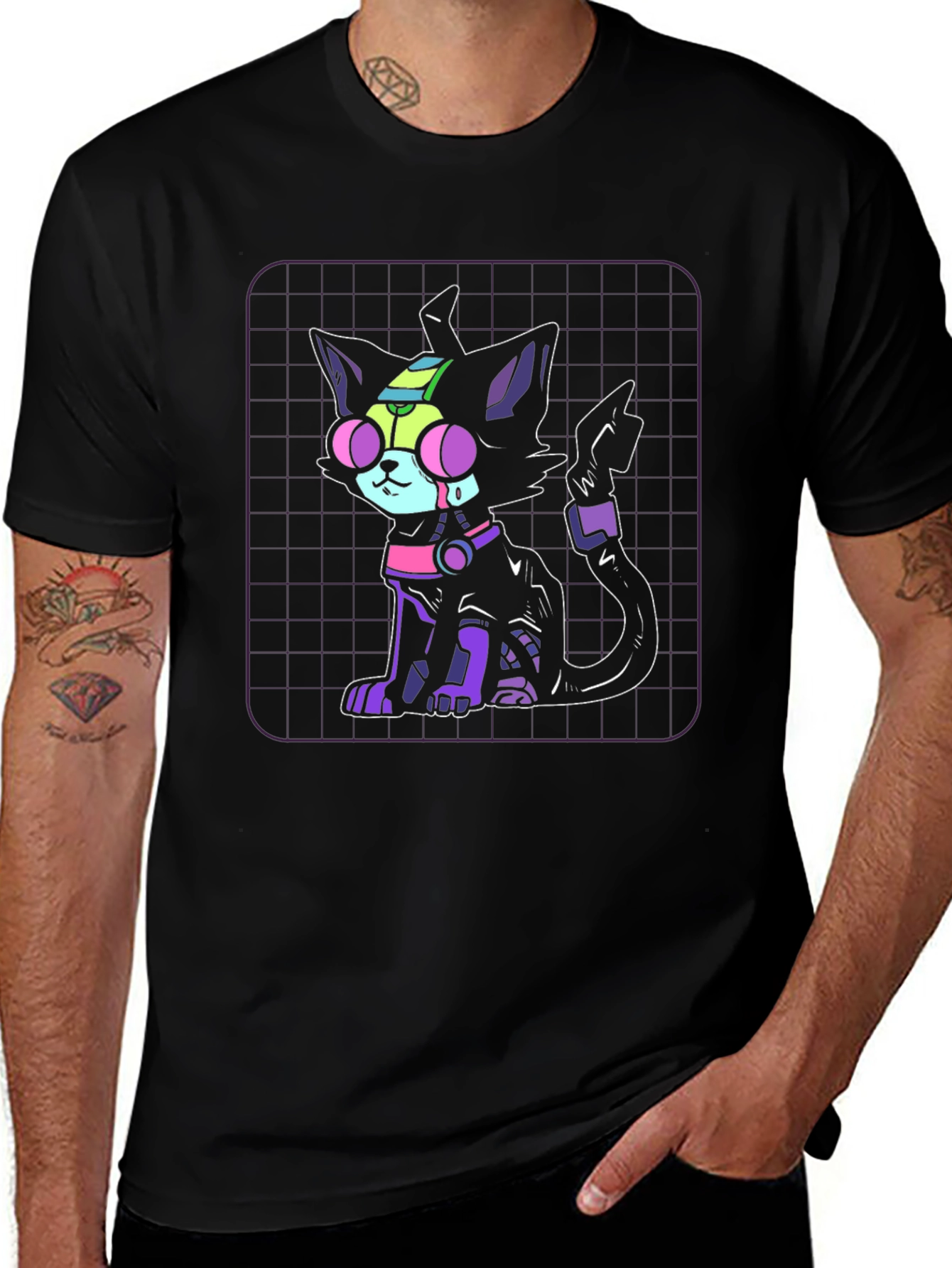 Cyberpunk Cat Graphic Tee