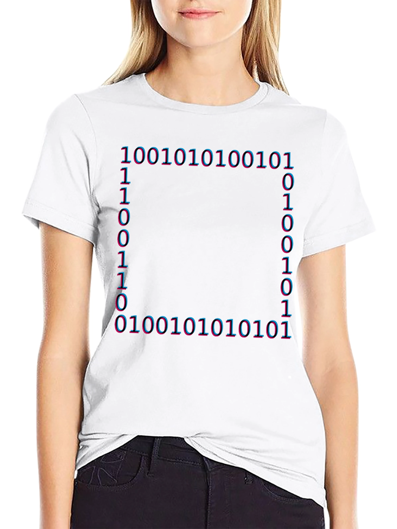 Binary Code Graphic T-Shirt - Tech Style Tee