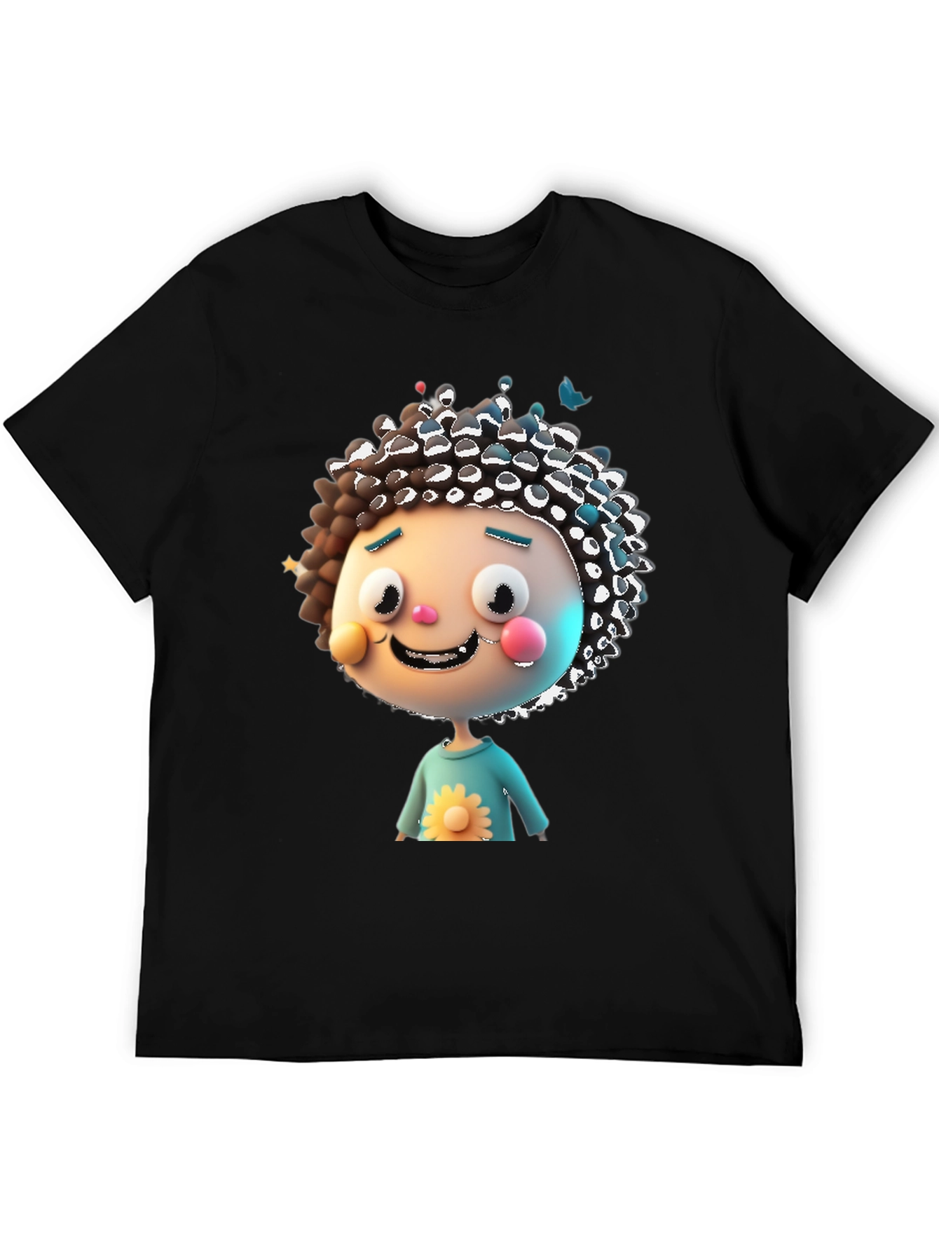 Cartoon Character Graphic Black T-Shirt