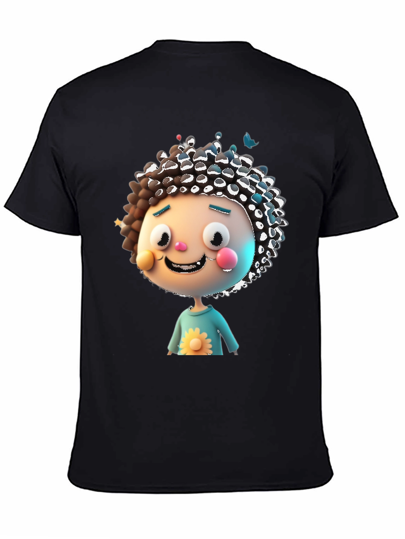 Cartoon Character Graphic Black T-Shirt