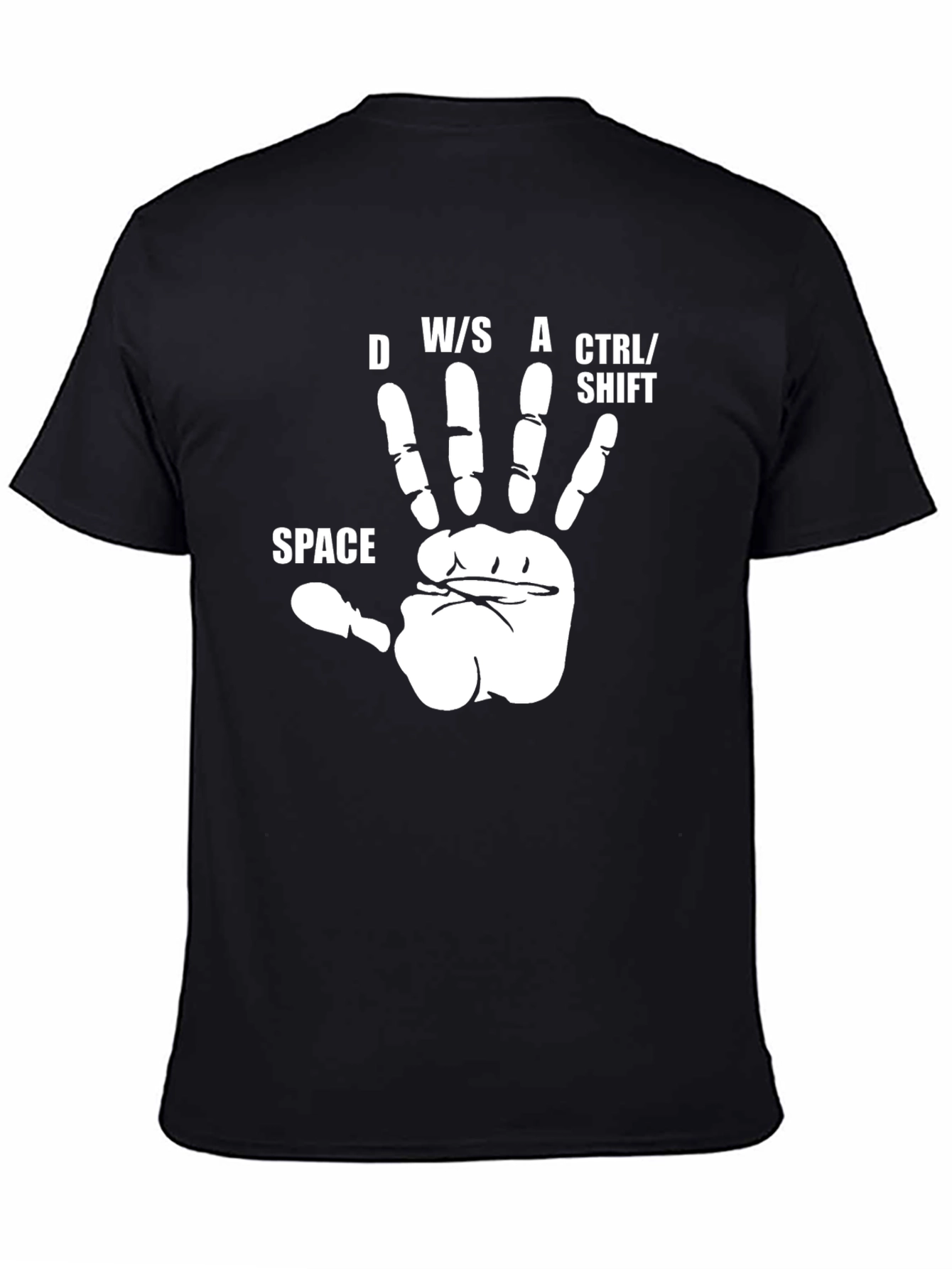 Gamer Hand Keyboard Black T-Shirt