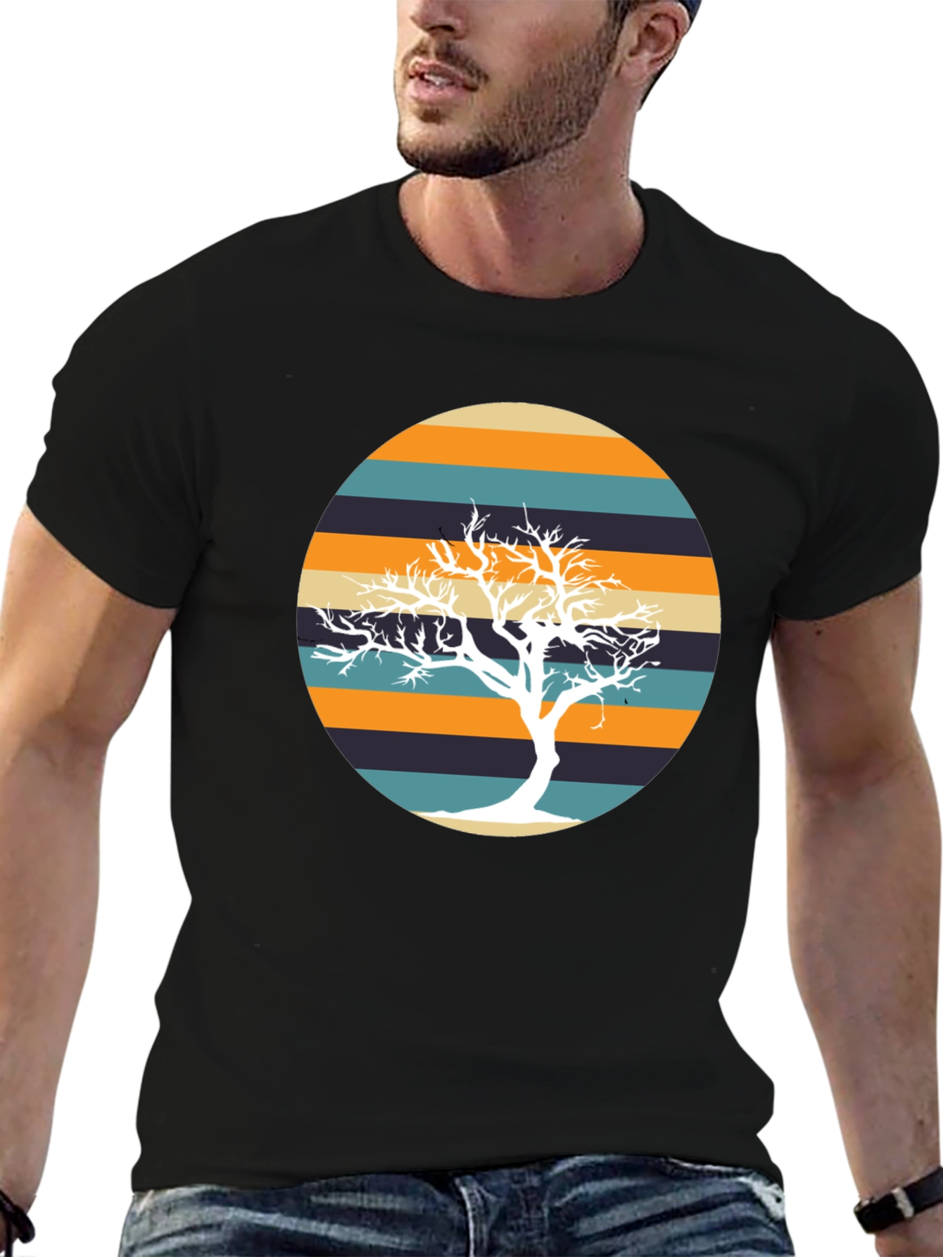 Retro Tree Graphic Tee - Stylish Casual Wear