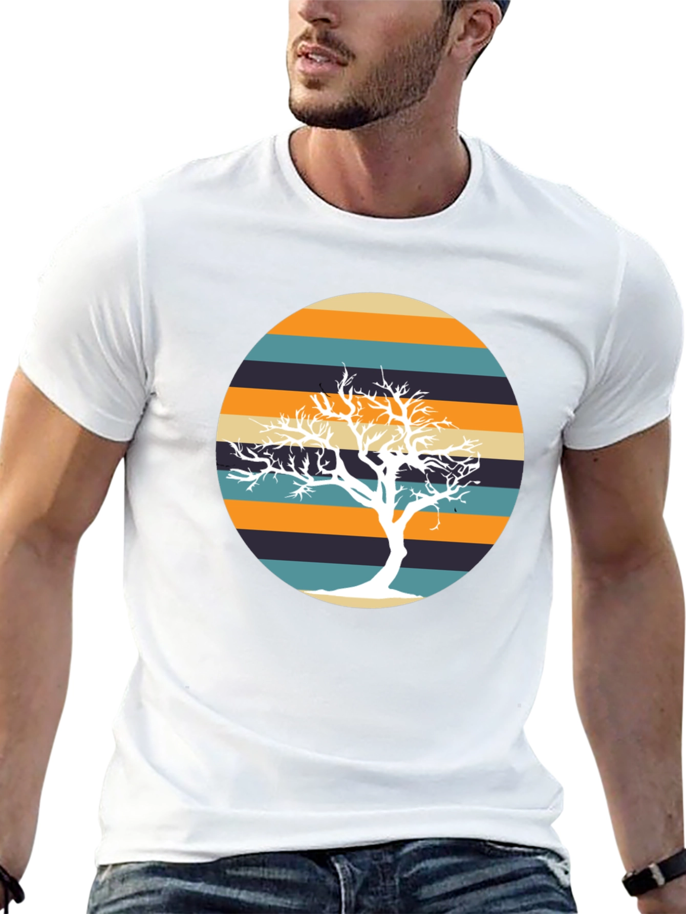 Retro Tree Graphic Tee - Stylish Casual Wear
