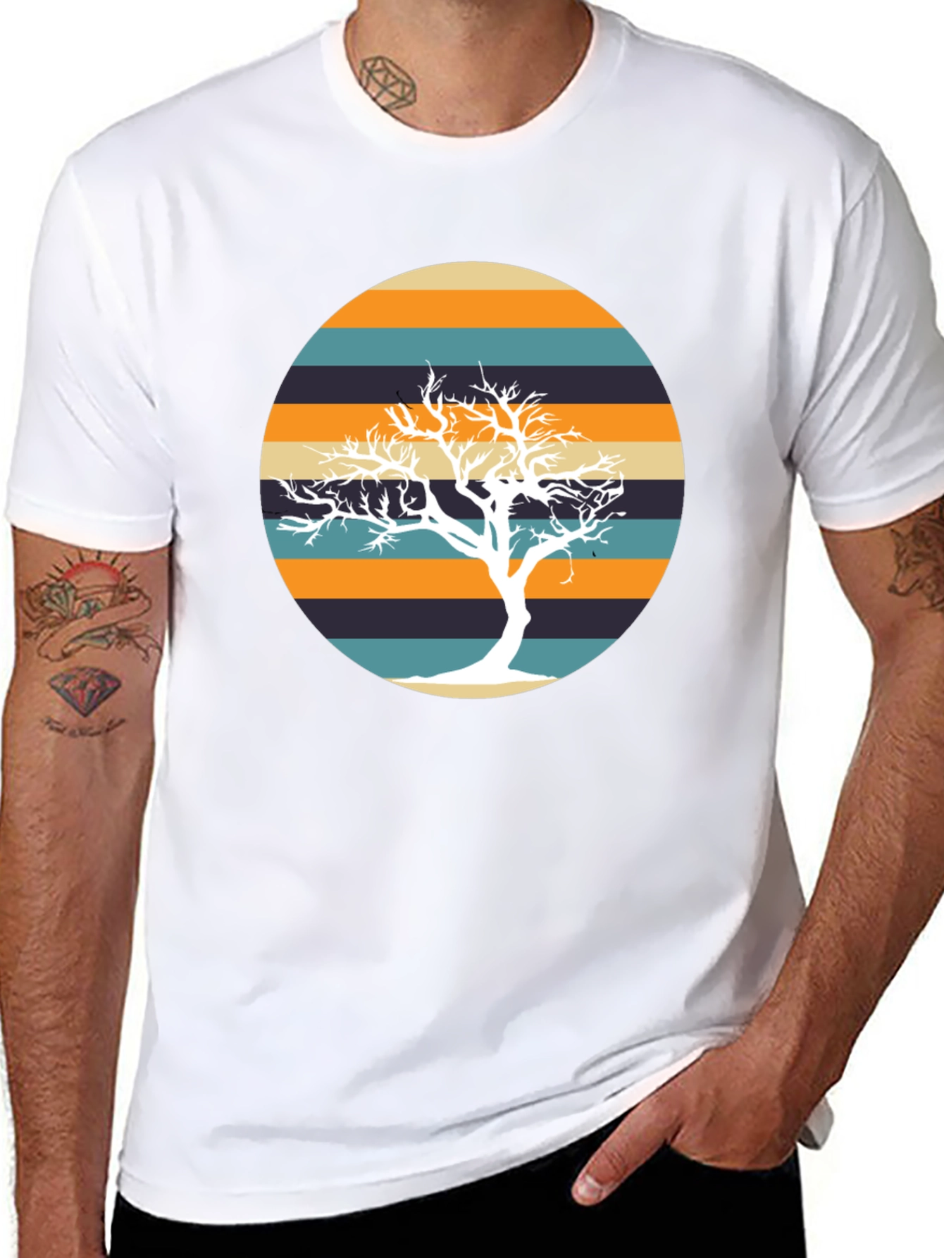 Retro Tree Graphic Tee - Stylish Casual Wear
