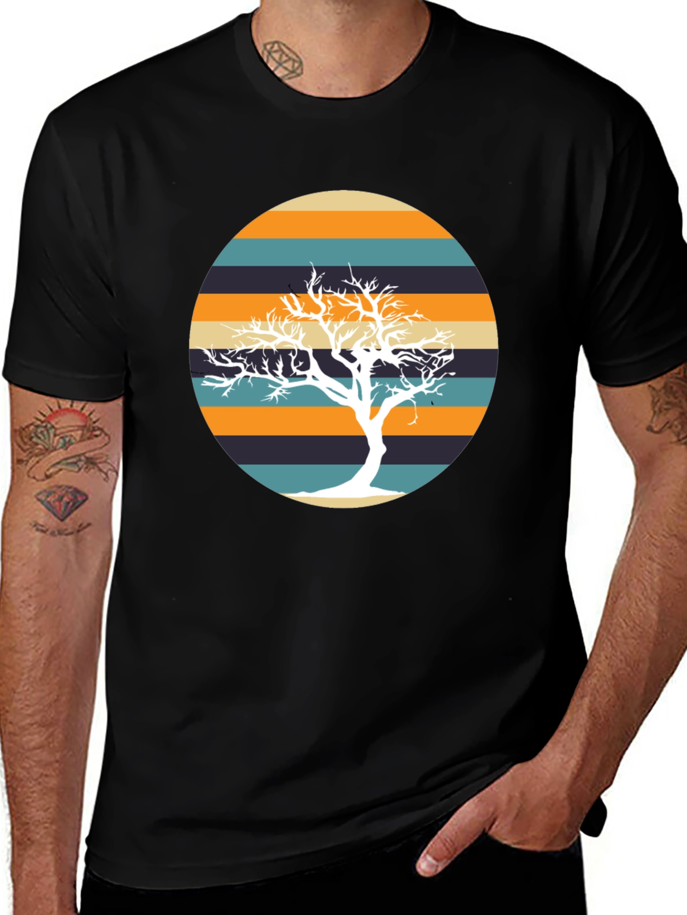 Retro Tree Graphic Tee - Stylish Casual Wear
