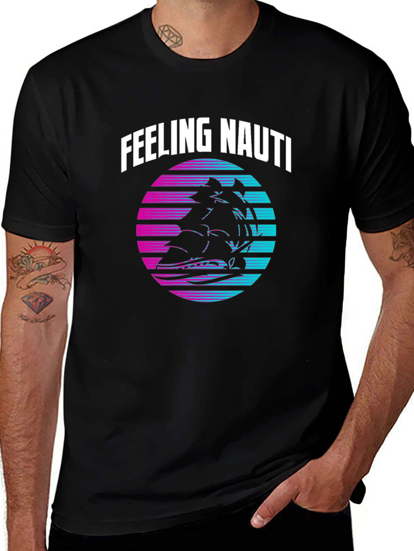 Feeling Nauti T-Shirt - Retro Nautical Design