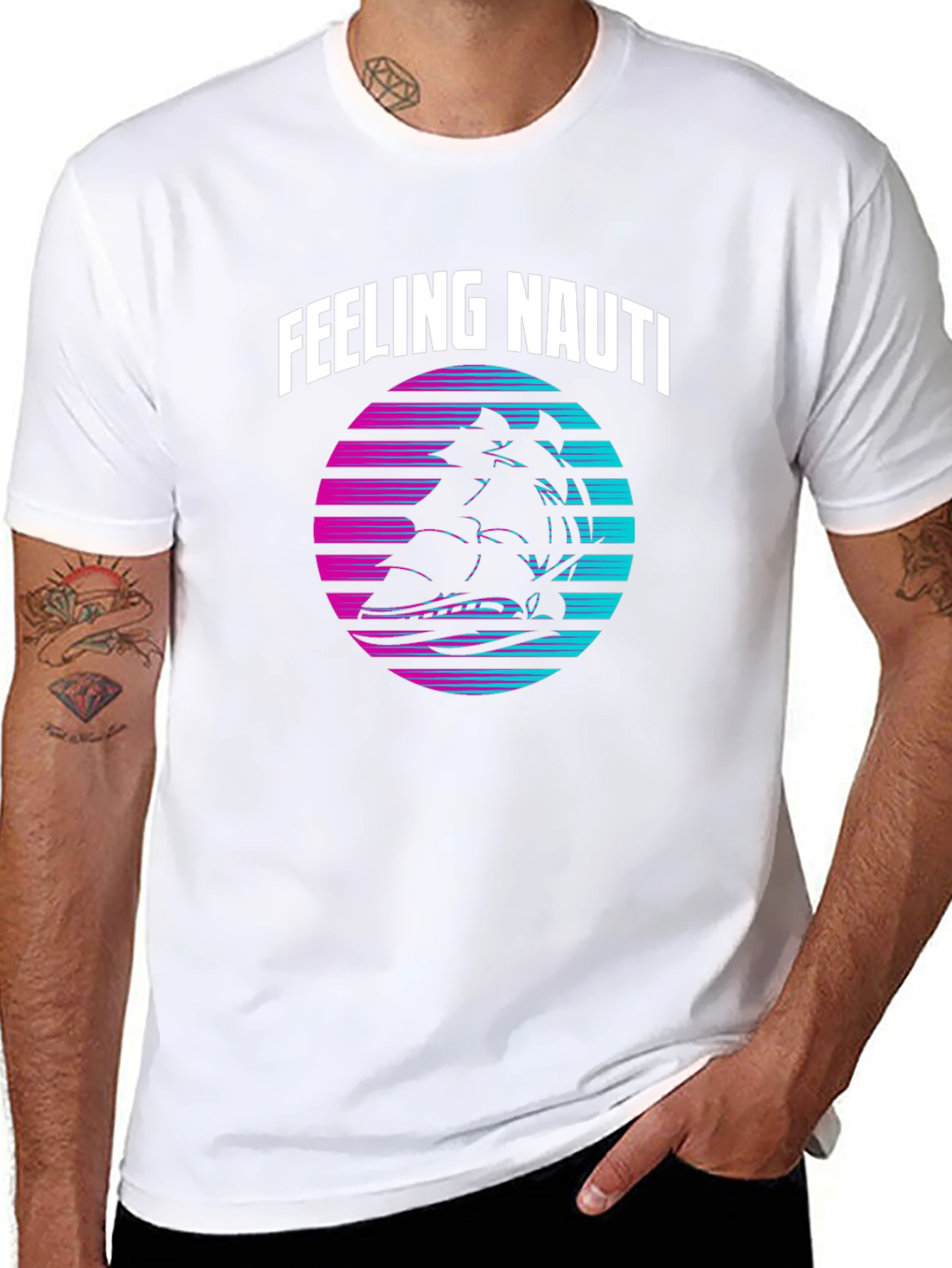 Feeling Nauti T-Shirt - Retro Nautical Design