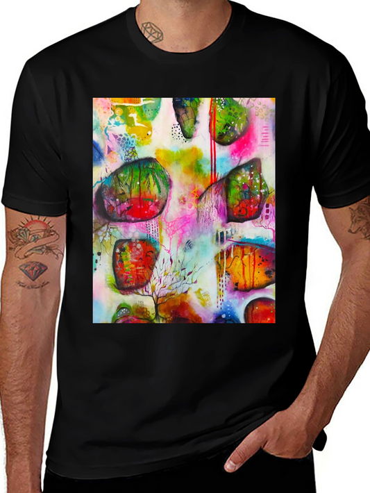 Abstract Art Print Crew Neck T-Shirt