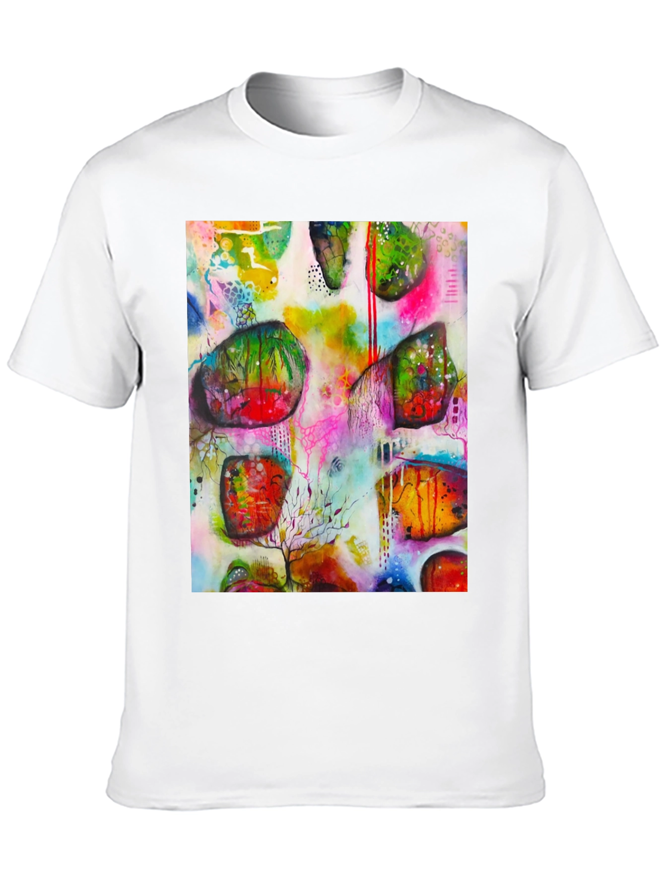 Abstract Art Print Crew Neck T-Shirt