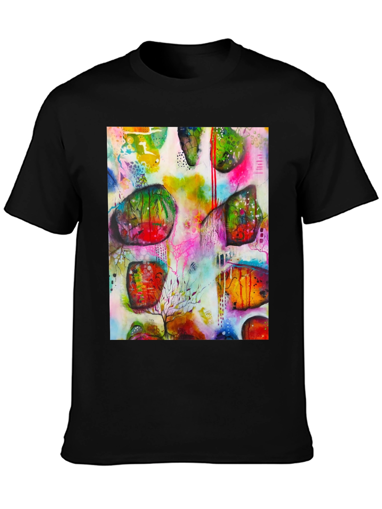 Abstract Art Print Crew Neck T-Shirt