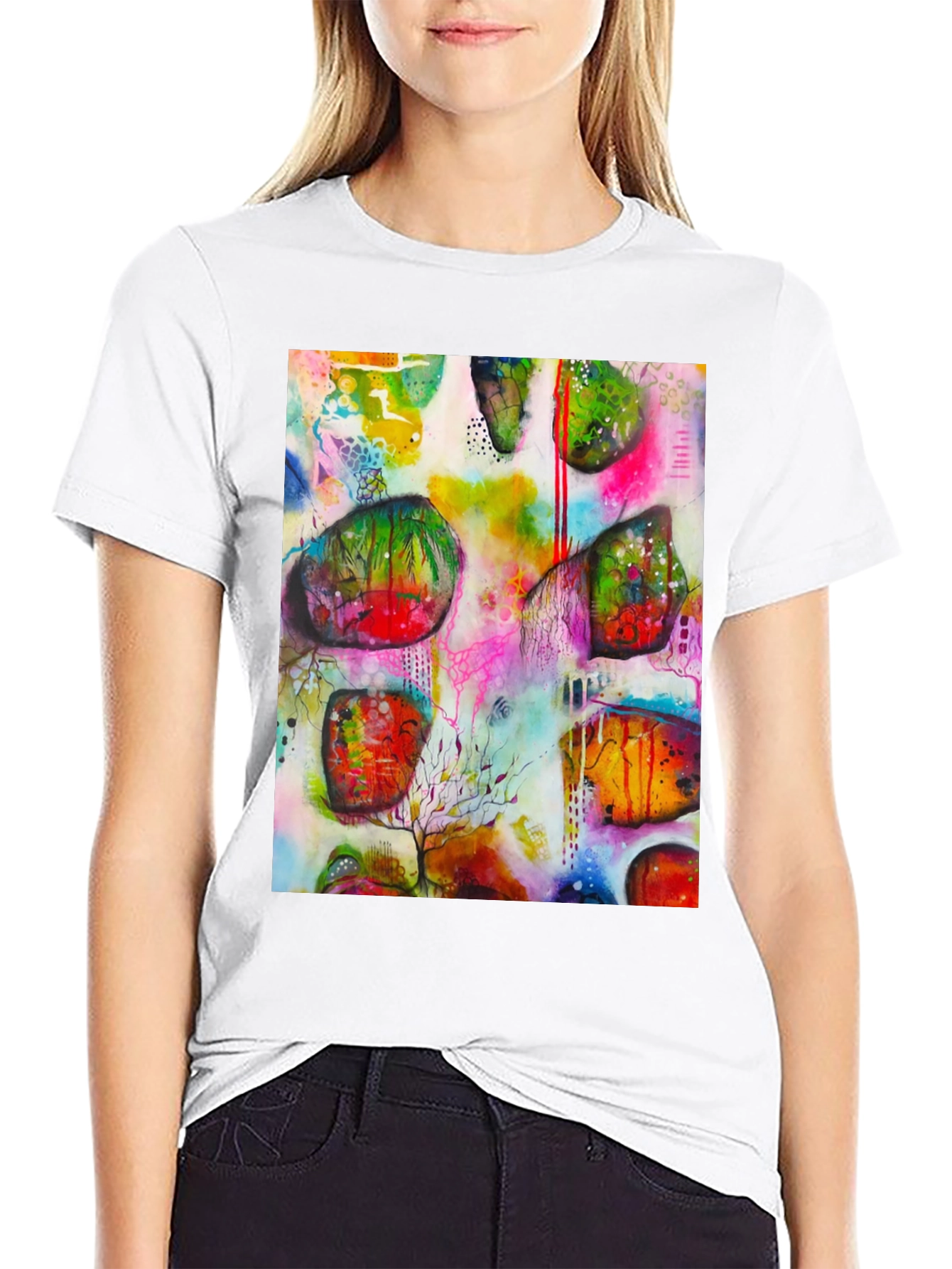 Abstract Art Print Crew Neck T-Shirt