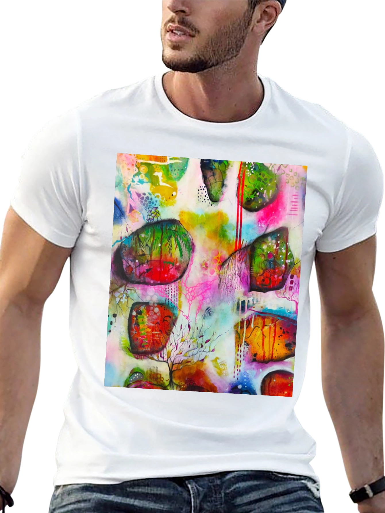 Abstract Art Print Crew Neck T-Shirt