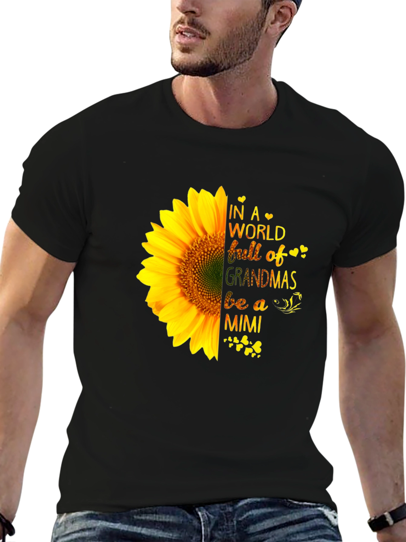 Sunflower Grandmas Mimi Black T-Shirt