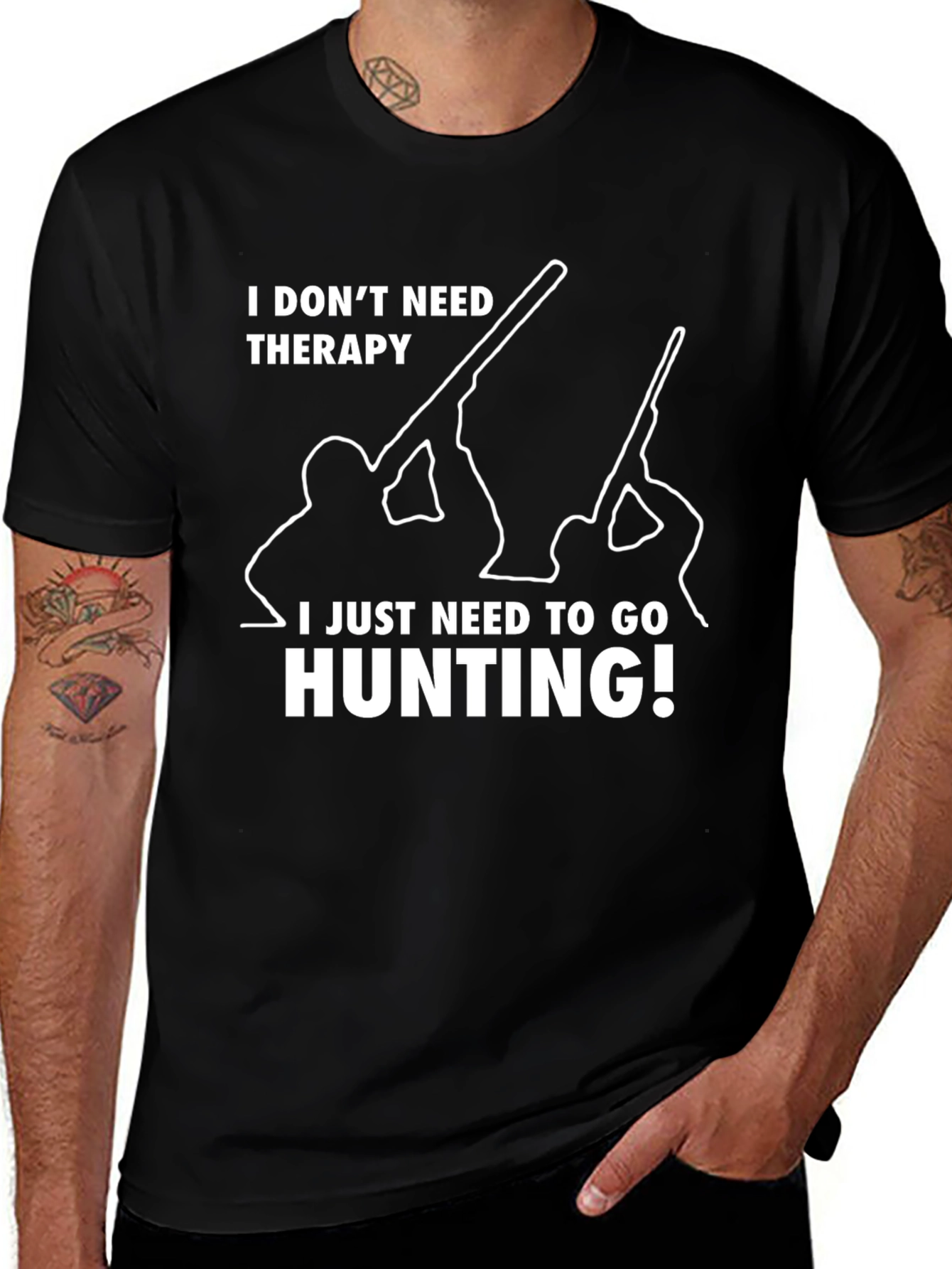 Hunting Therapy T-Shirt - Mens Funny Graphic Tee