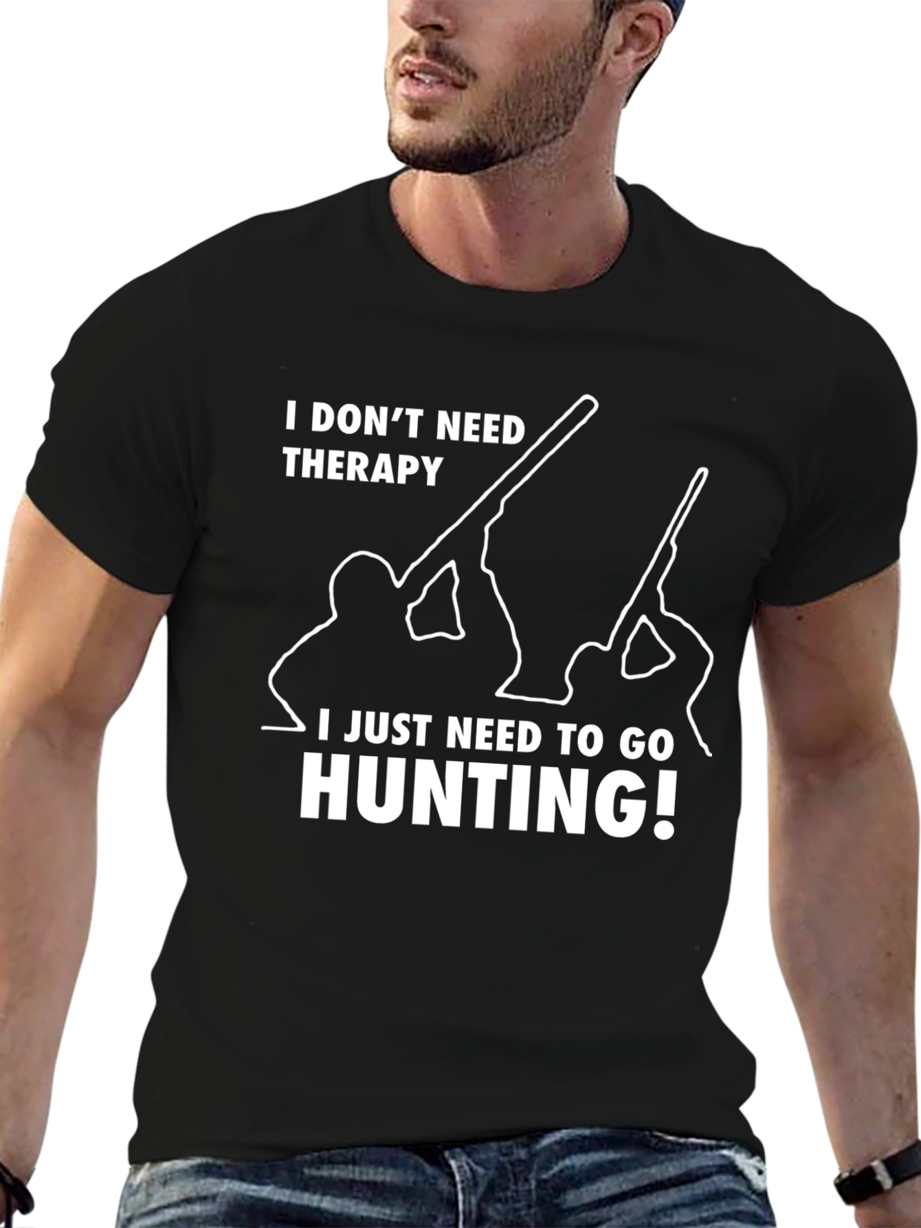 Hunting Therapy T-Shirt - Mens Funny Graphic Tee