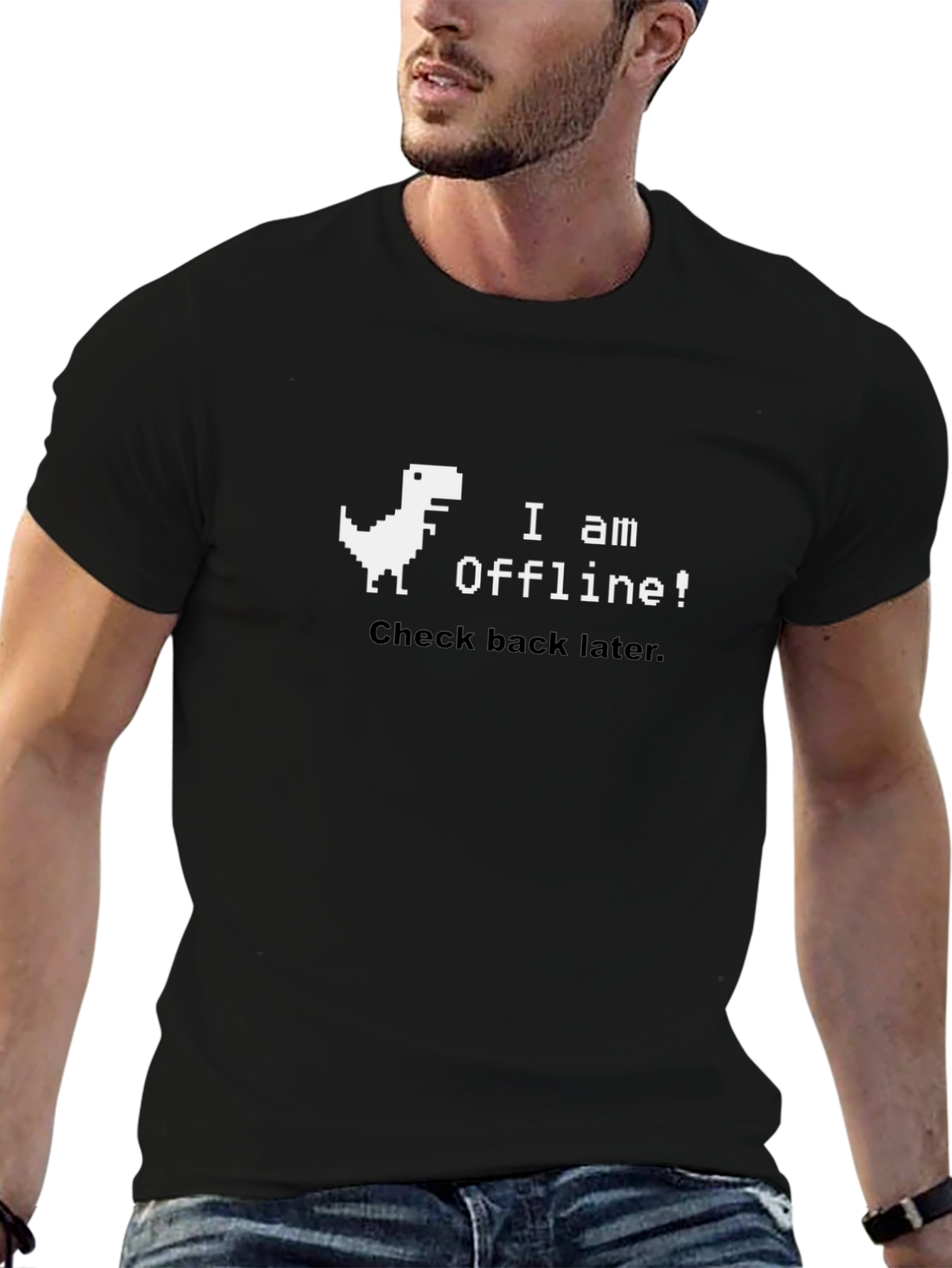 I am Offline! Black T-Shirt