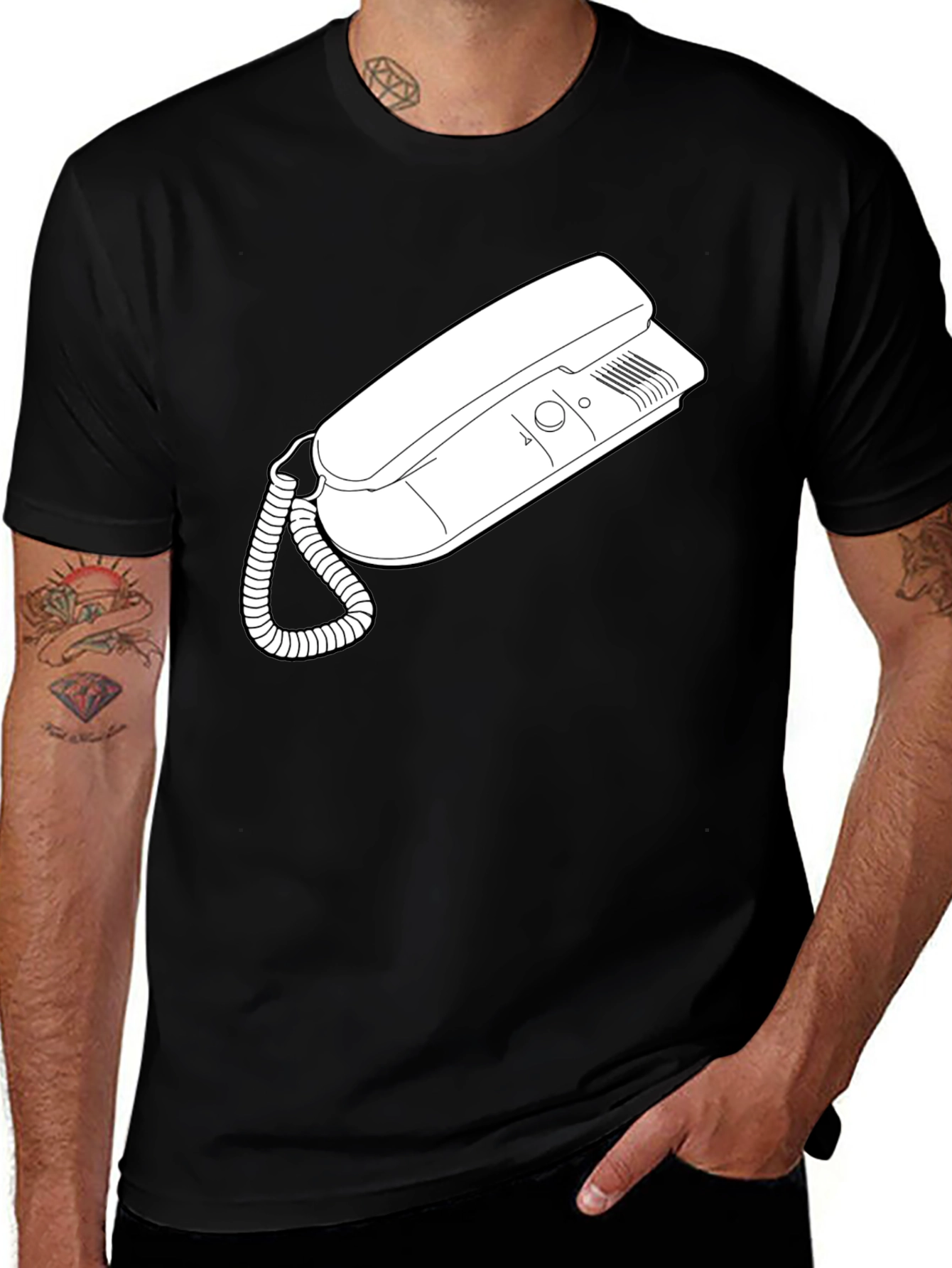 Retro Phone Graphic Tee - Classic Style