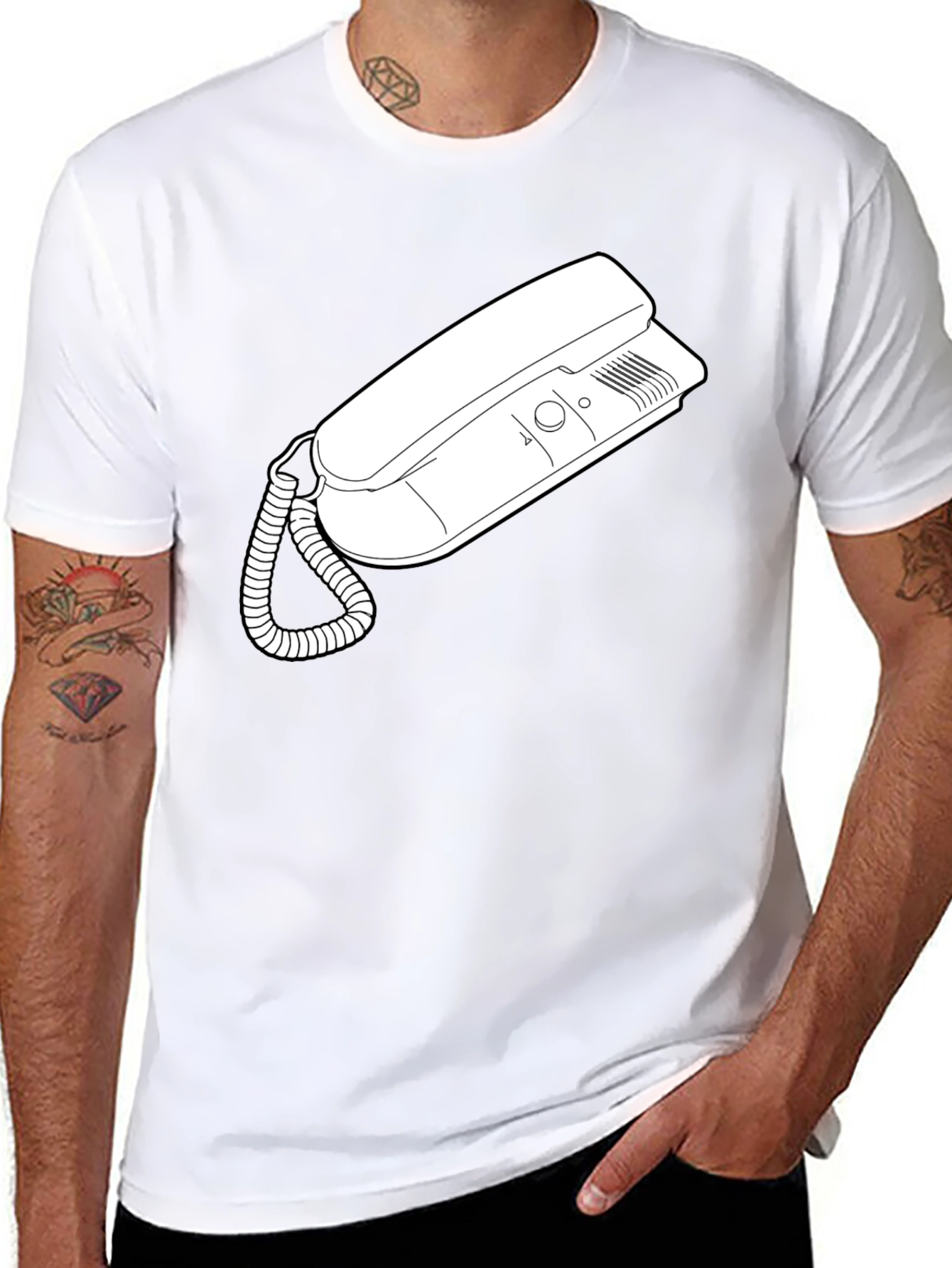 Retro Phone Graphic Tee - Classic Style