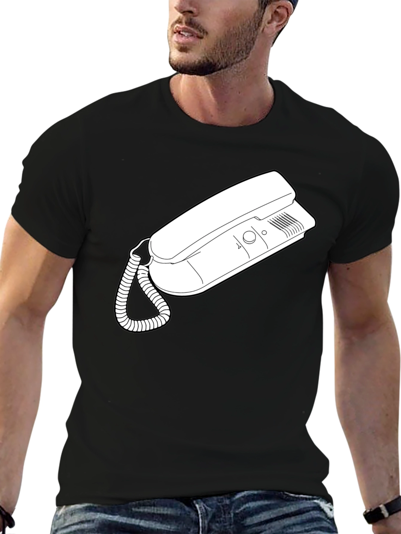 Retro Phone Graphic Tee - Classic Style