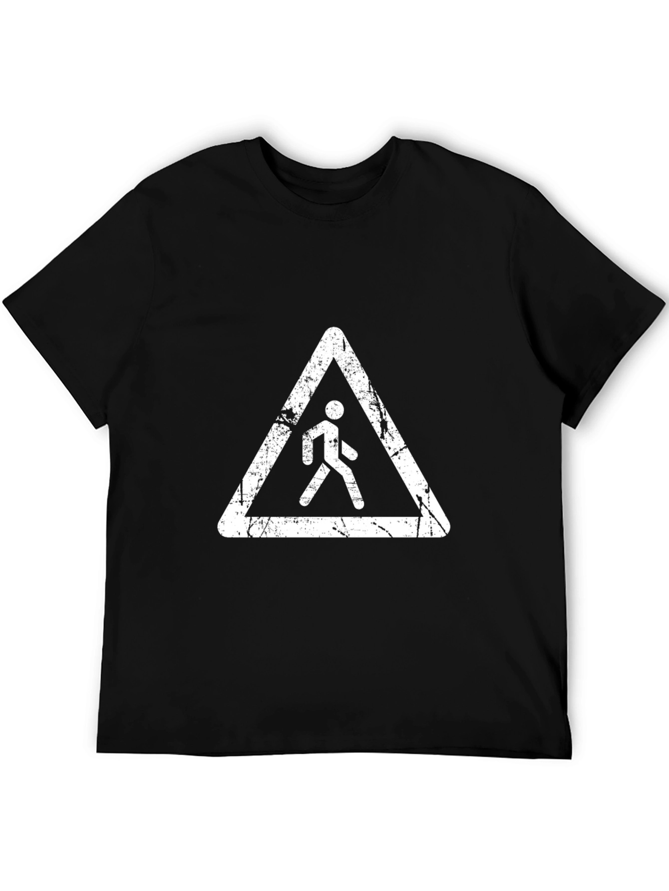 Pedestrian Crossing Graphic T-Shirt - Black Cotton Tee