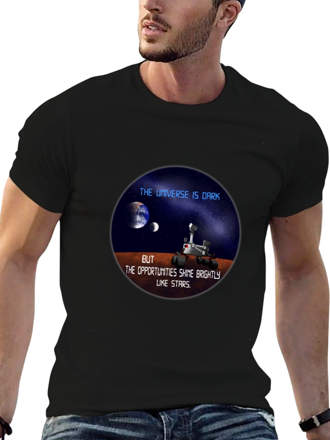 Universe Dark Mars Rover Graphic Tee