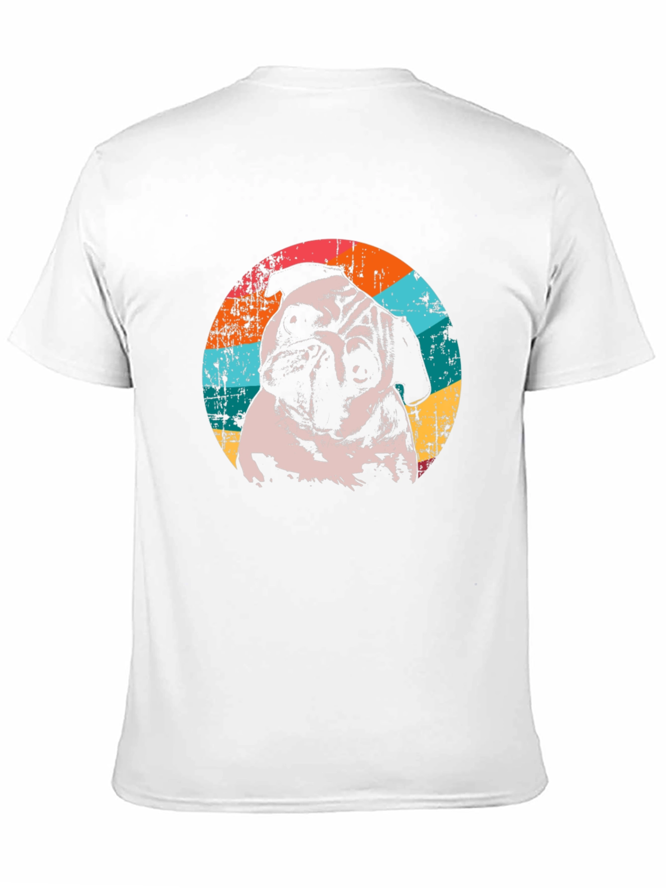 Retro Pug Graphic T-Shirt - Black
