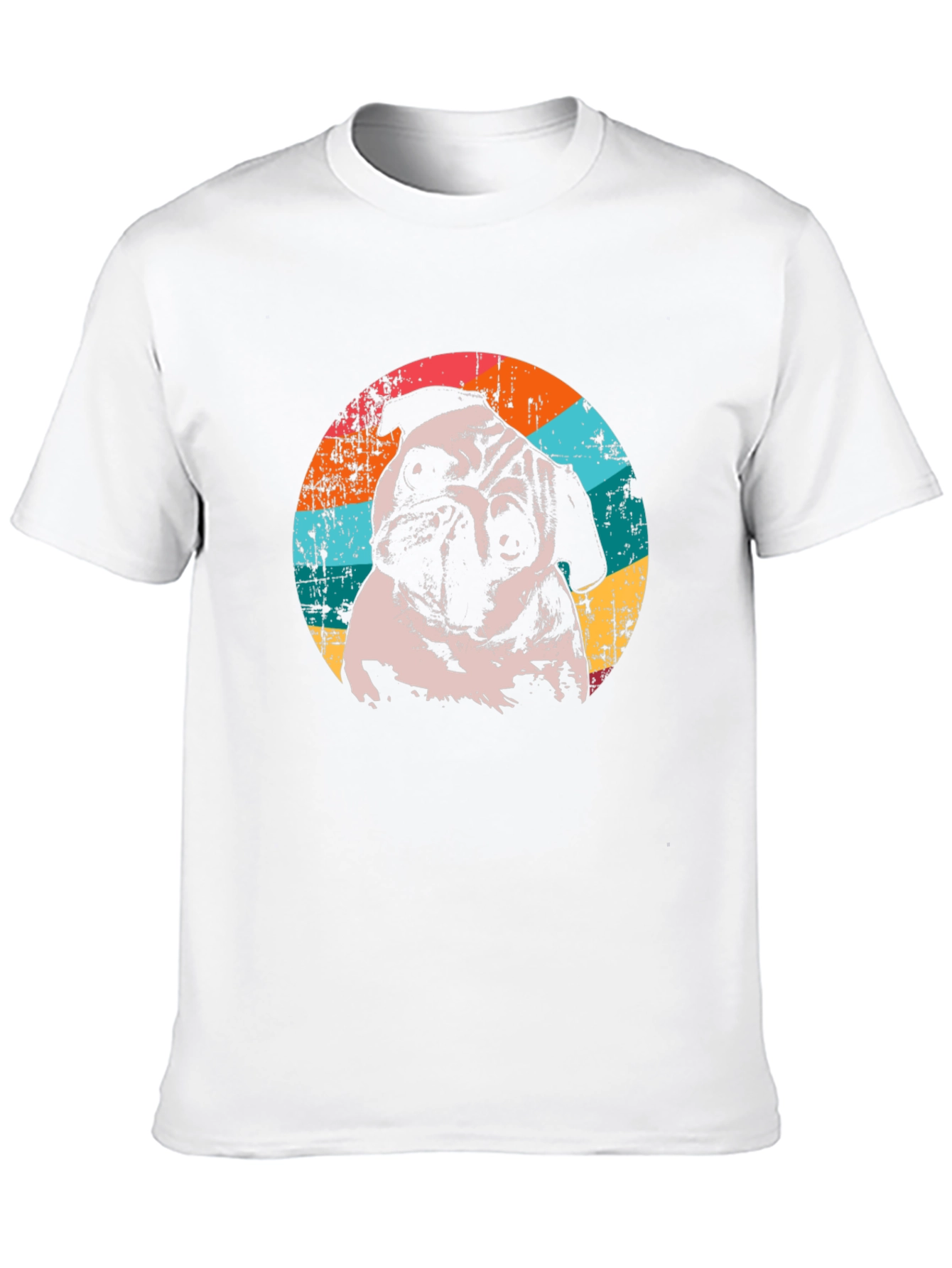 Retro Pug Graphic T-Shirt - Black