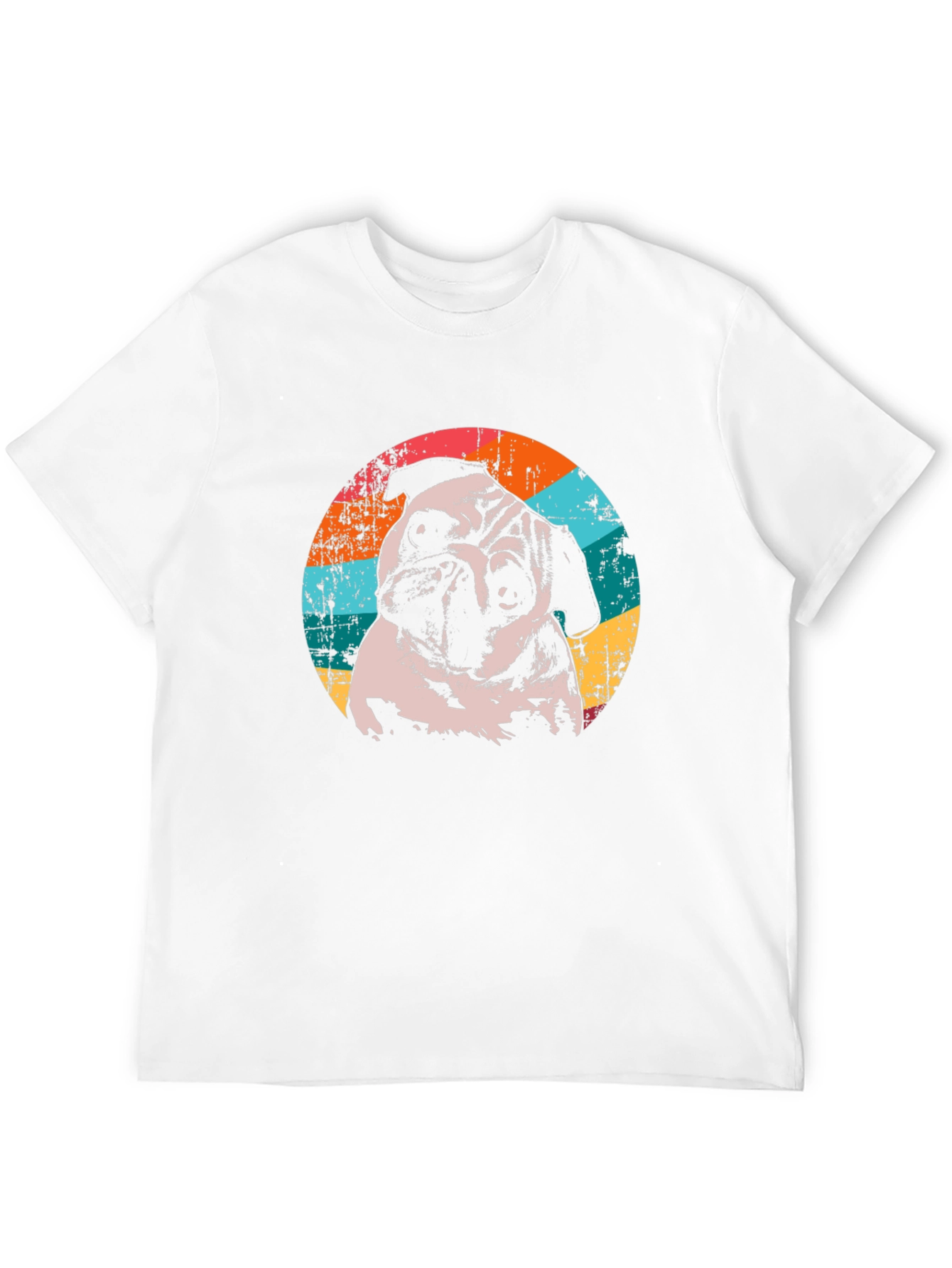 Retro Pug Graphic T-Shirt - Black
