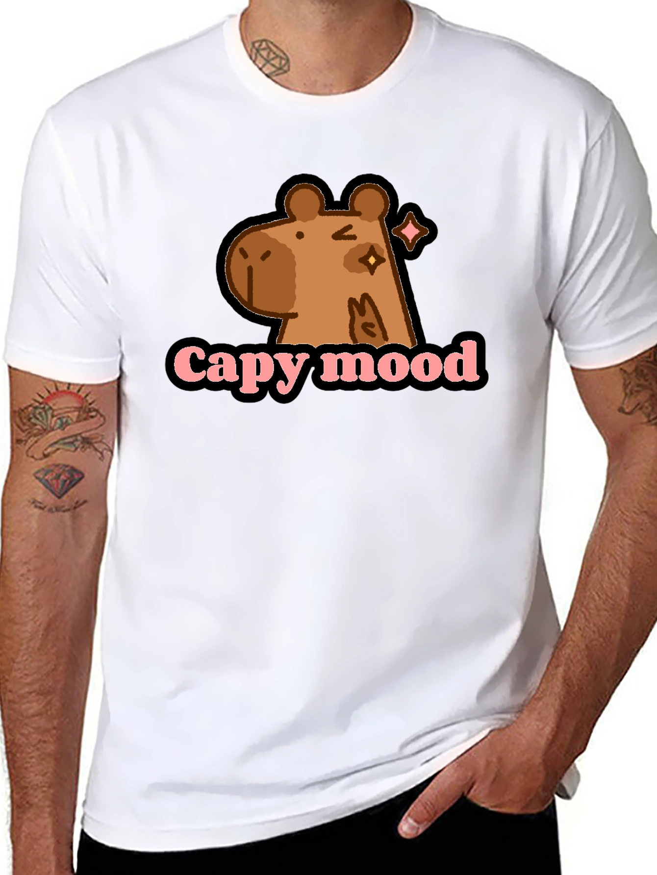 Capy Mood Black T-Shirt