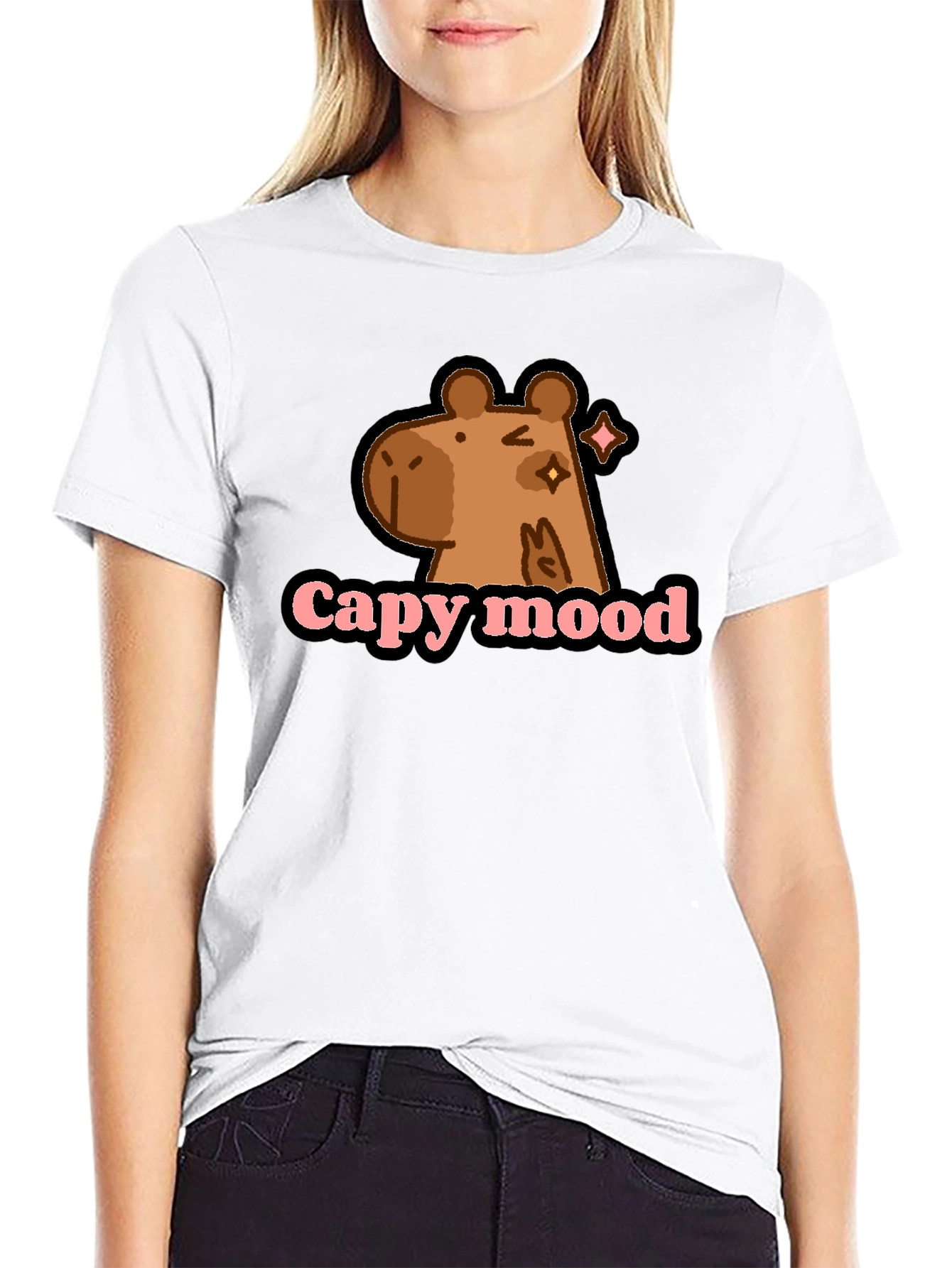 Capy Mood Black T-Shirt