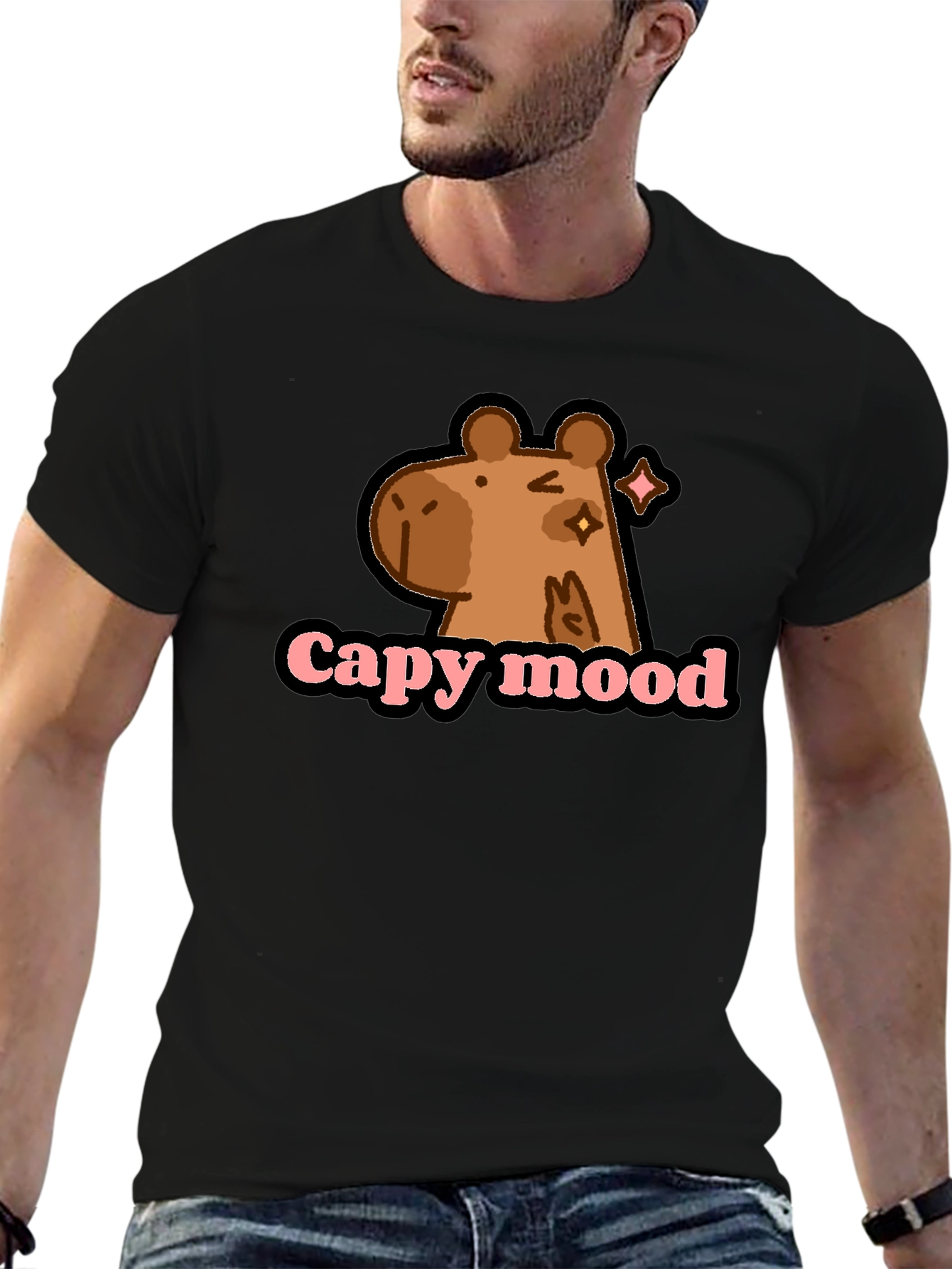 Capy Mood Black T-Shirt