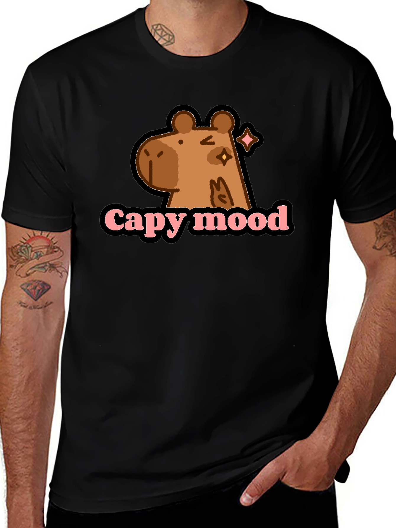 Capy Mood Black T-Shirt