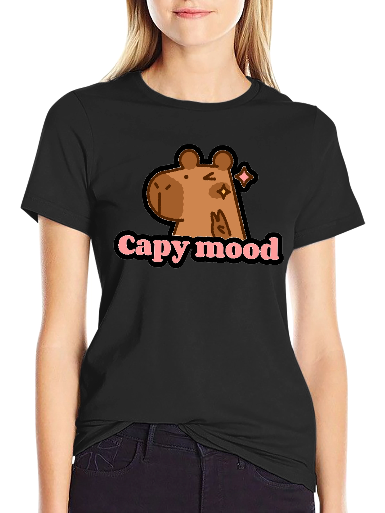 Capy Mood Black T-Shirt