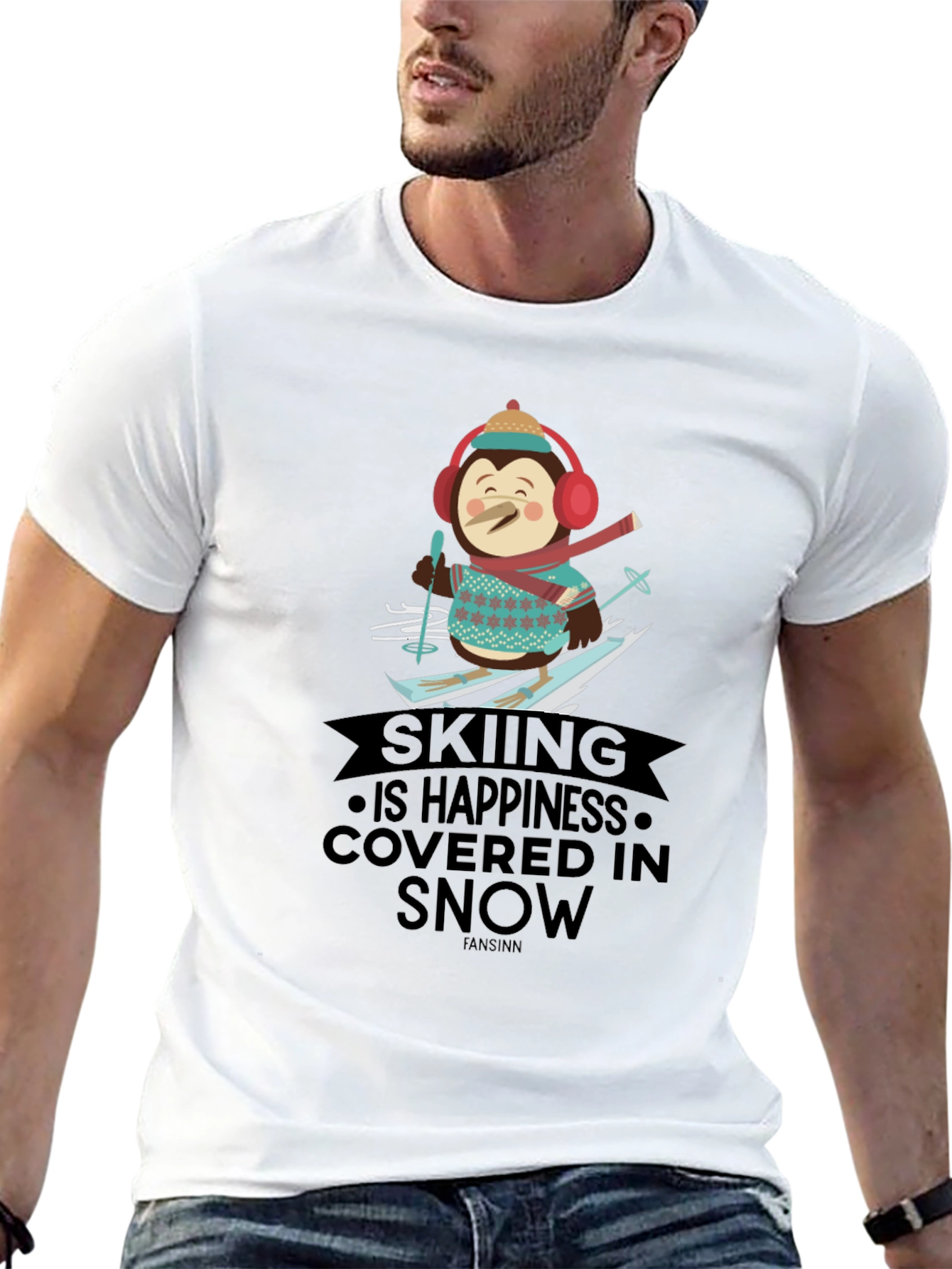 Skiing Happiness Penguin Graphic Tee