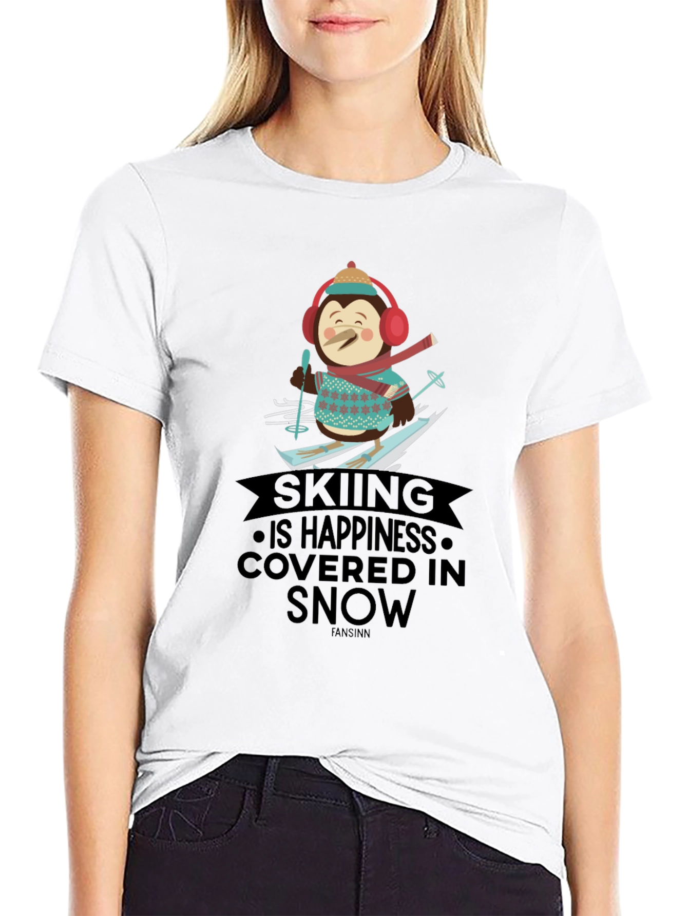 Skiing Happiness Penguin Graphic Tee