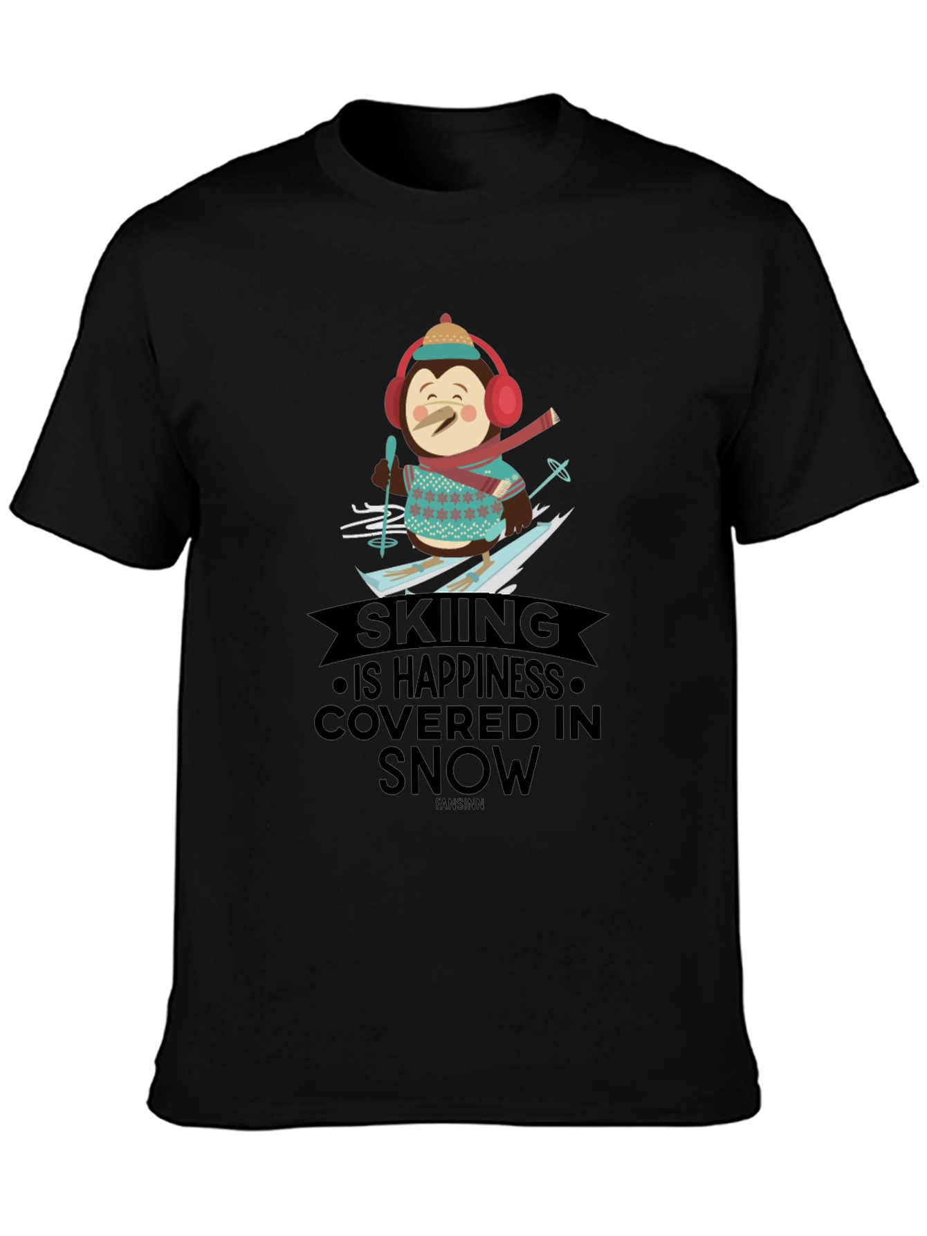 Skiing Happiness Penguin Graphic Tee