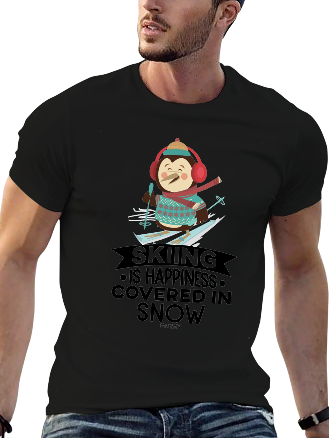 Skiing Happiness Penguin Graphic Tee
