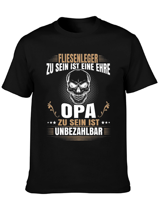 Tile Layer Grandpa Black T-Shirt