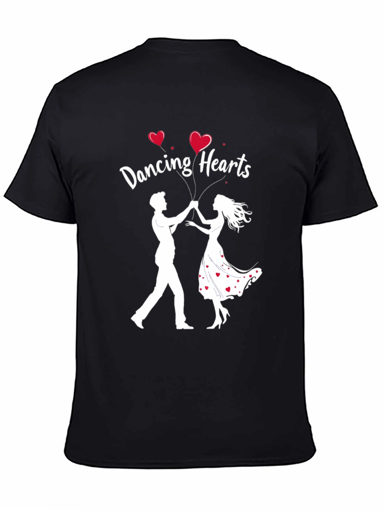 Dancing Hearts Graphic Black T-Shirt