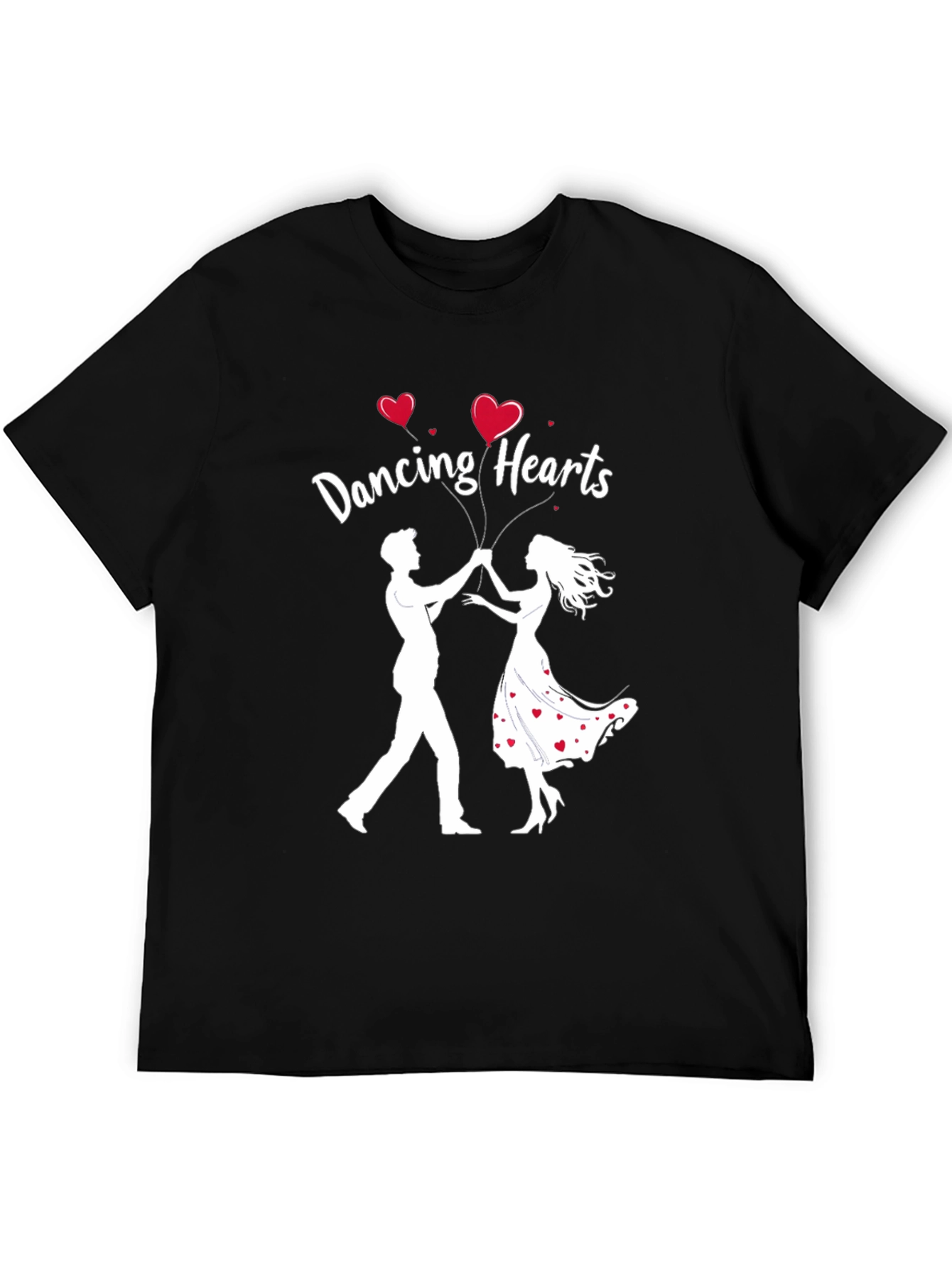 Dancing Hearts Graphic Black T-Shirt