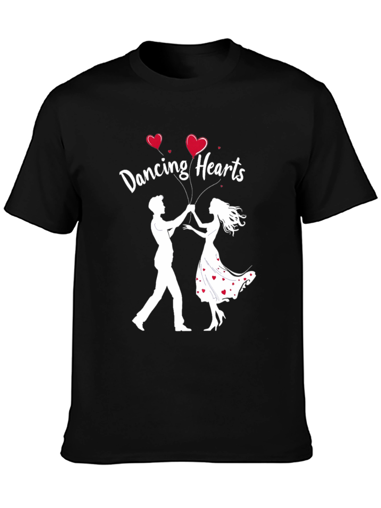 Dancing Hearts Graphic Black T-Shirt
