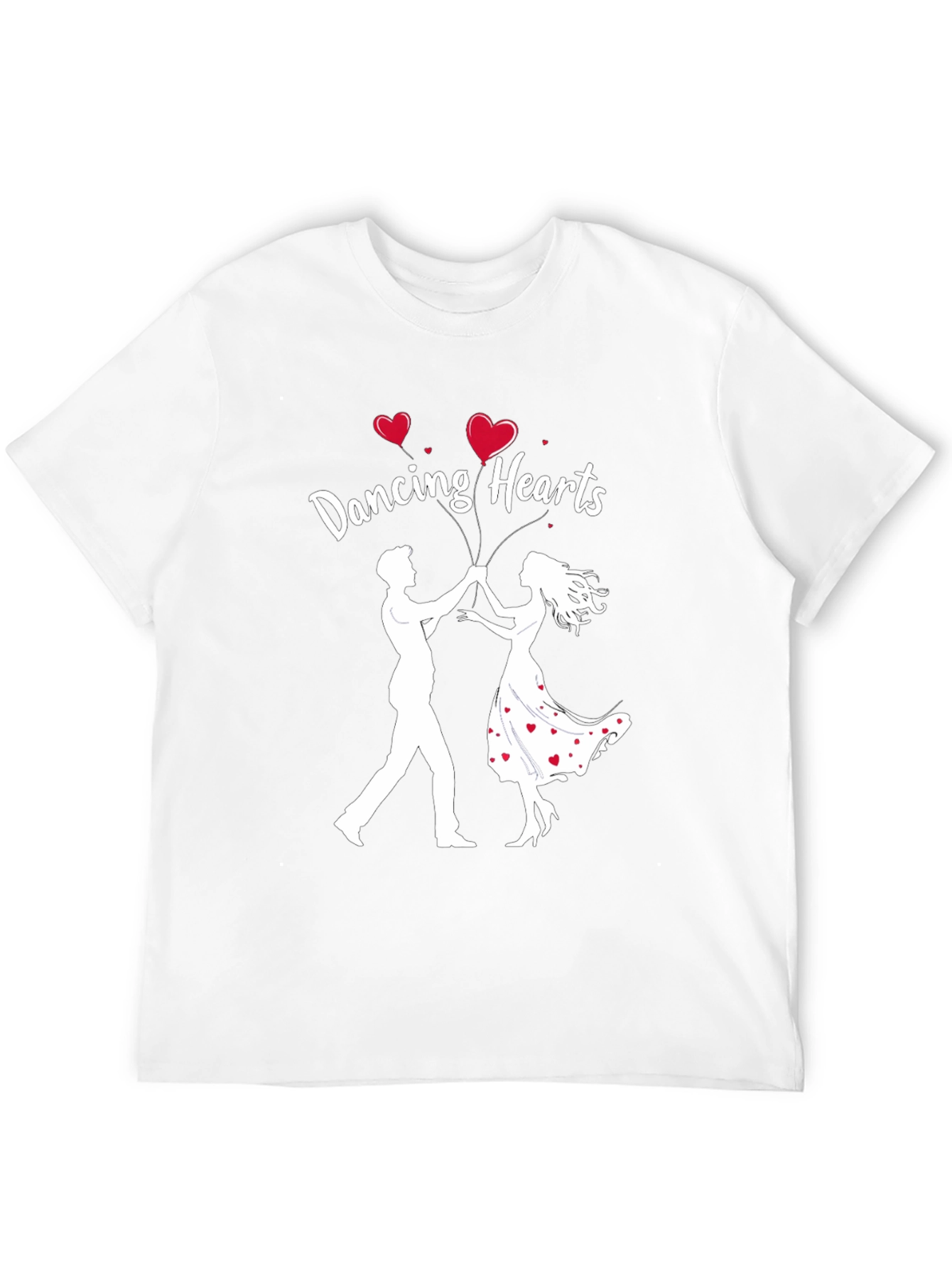 Dancing Hearts Graphic Black T-Shirt