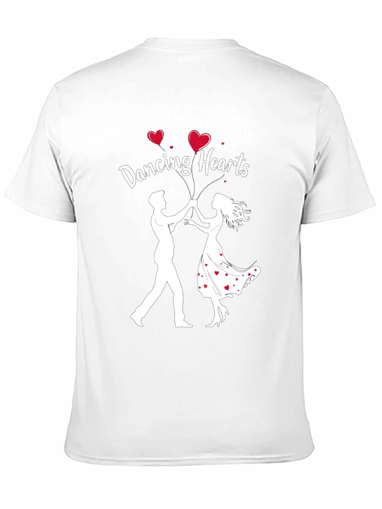 Dancing Hearts Graphic Black T-Shirt