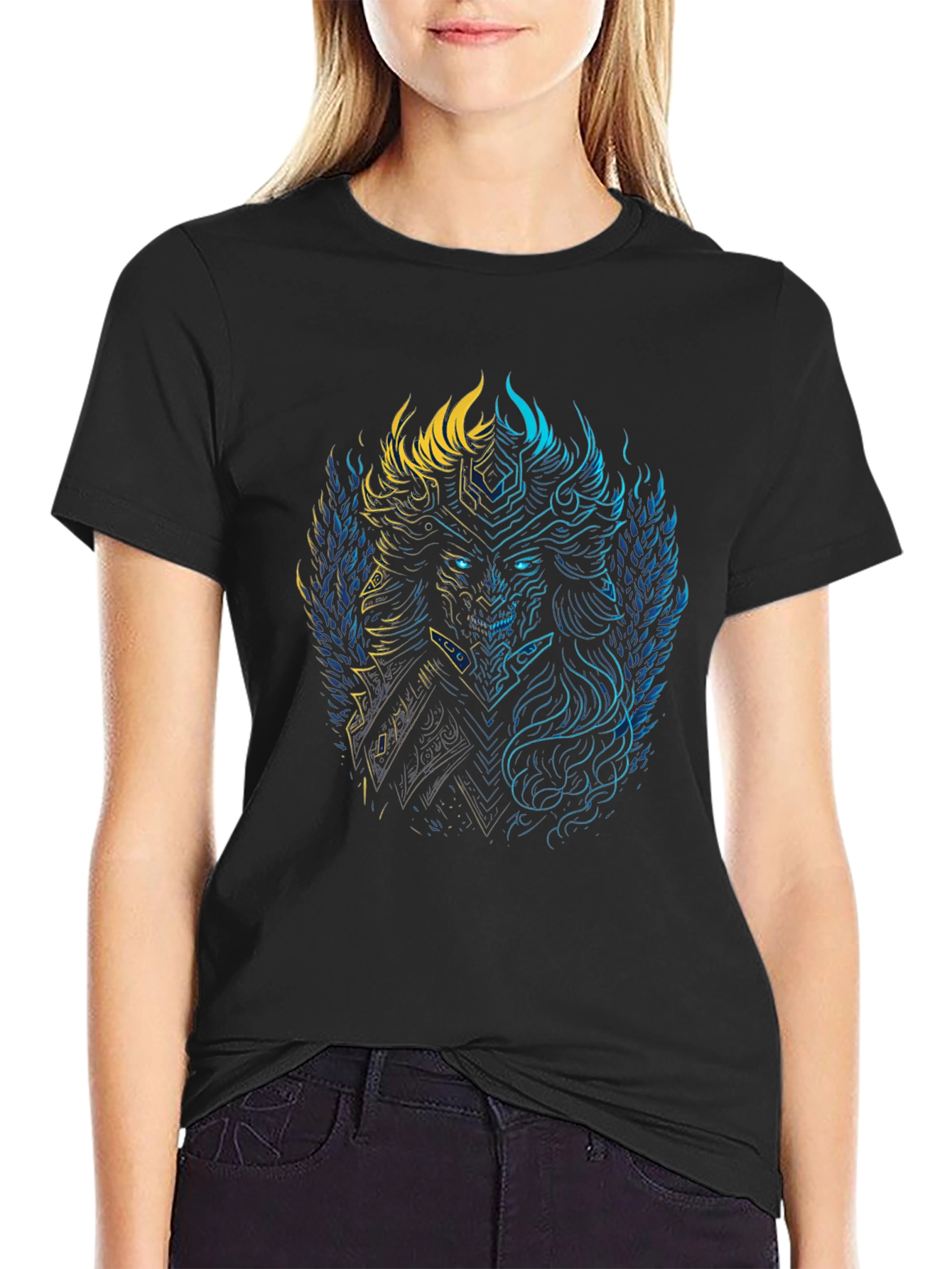 Viking Warrior Graphic Tee - Black